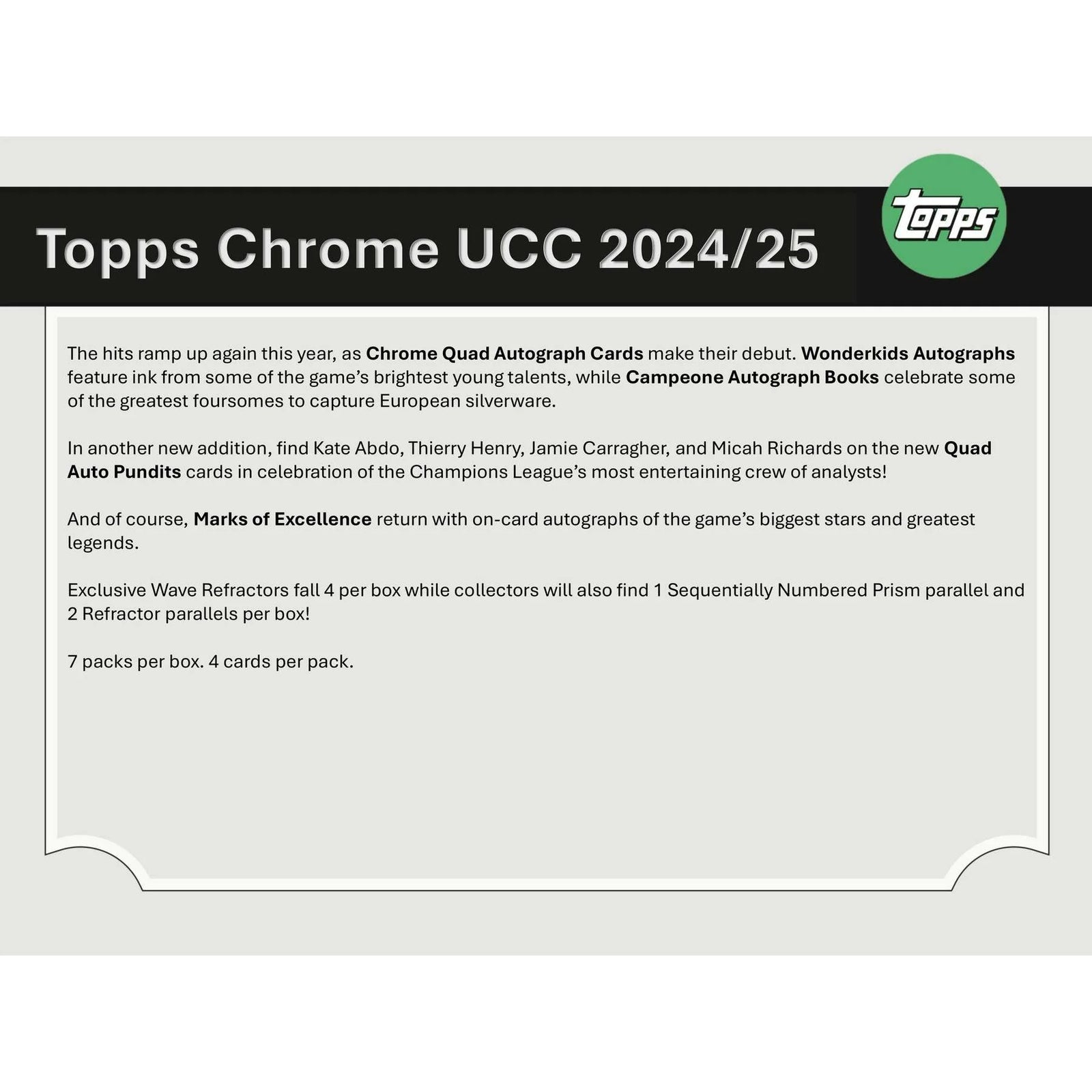 DRAFT - 2024/25 Topps Chrome UEFA Club Competitions Blaster Box