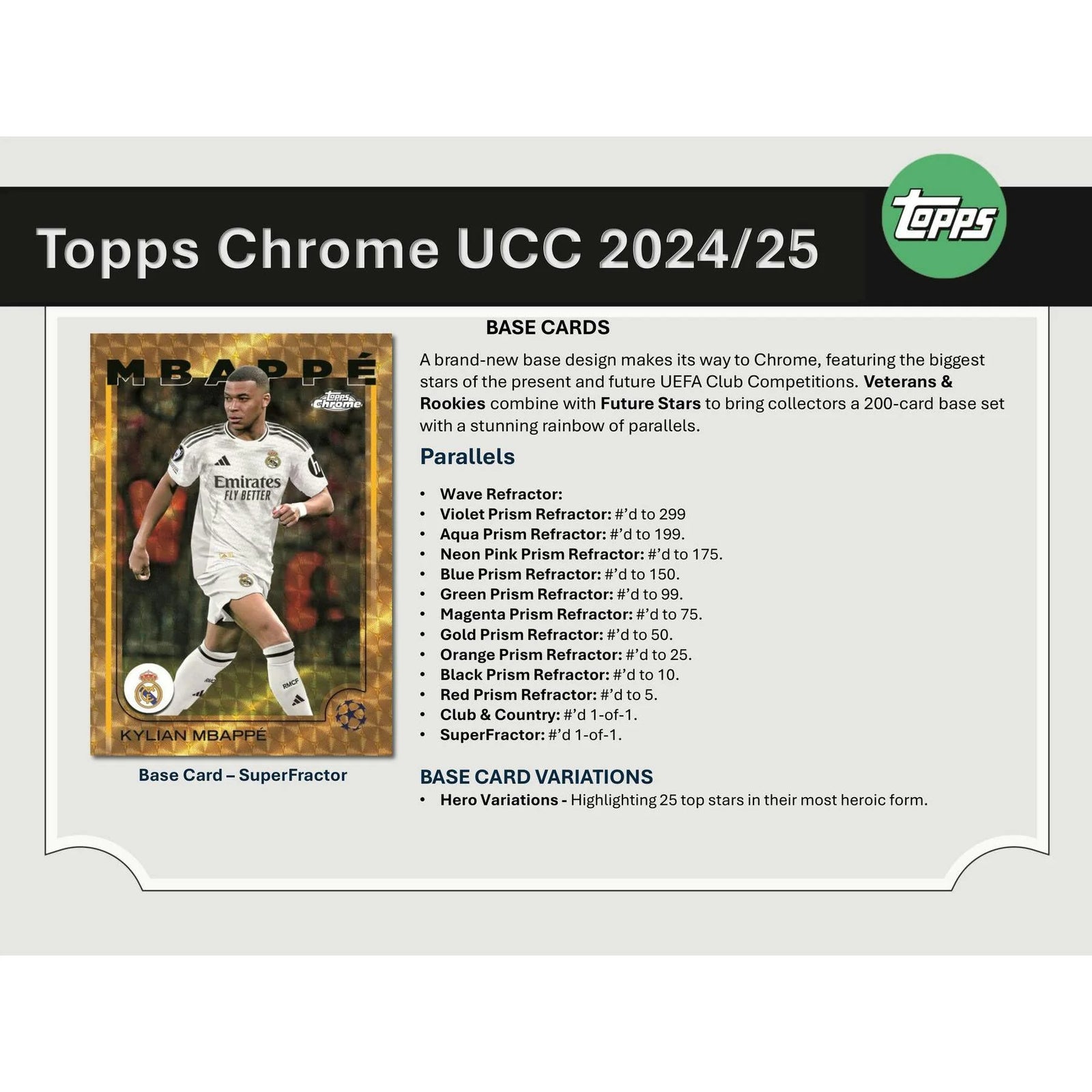 DRAFT - 2024/25 Topps Chrome UEFA Club Competitions Blaster Box