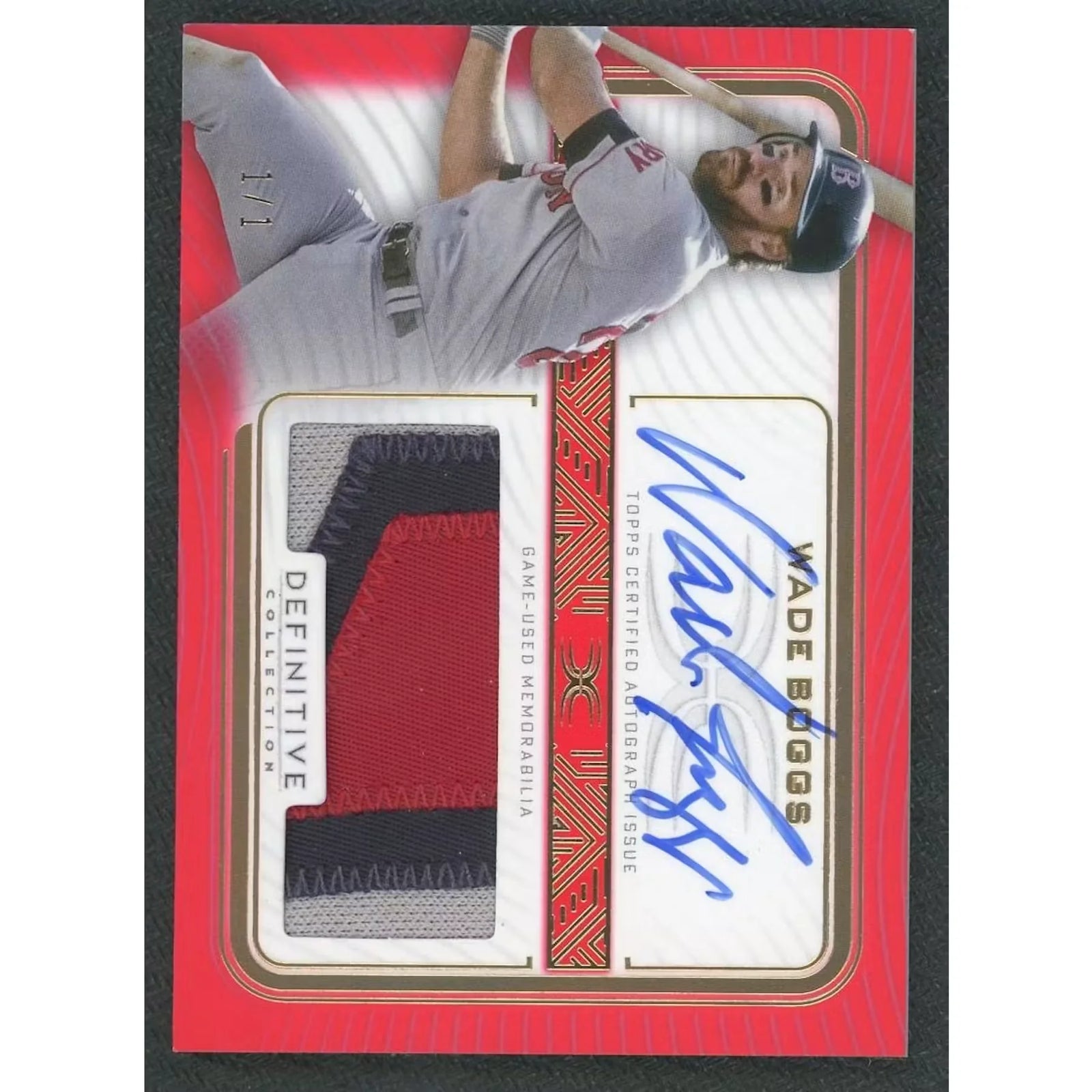 Wade Boggs Signed 2023 Topps Definitive Card | Red Auto Patch 1/1