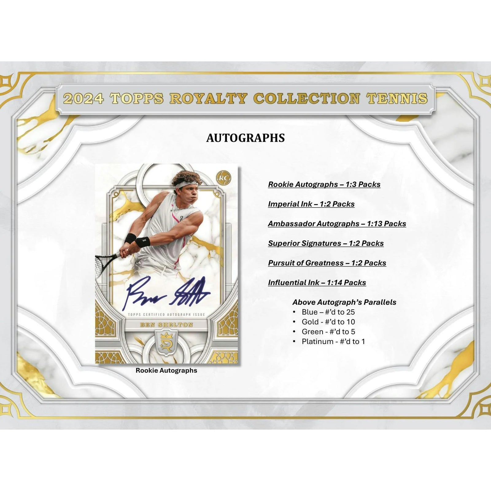 DRAFT - 2024 Topps Royalty Collection Tennis Hobby 4-Box Case