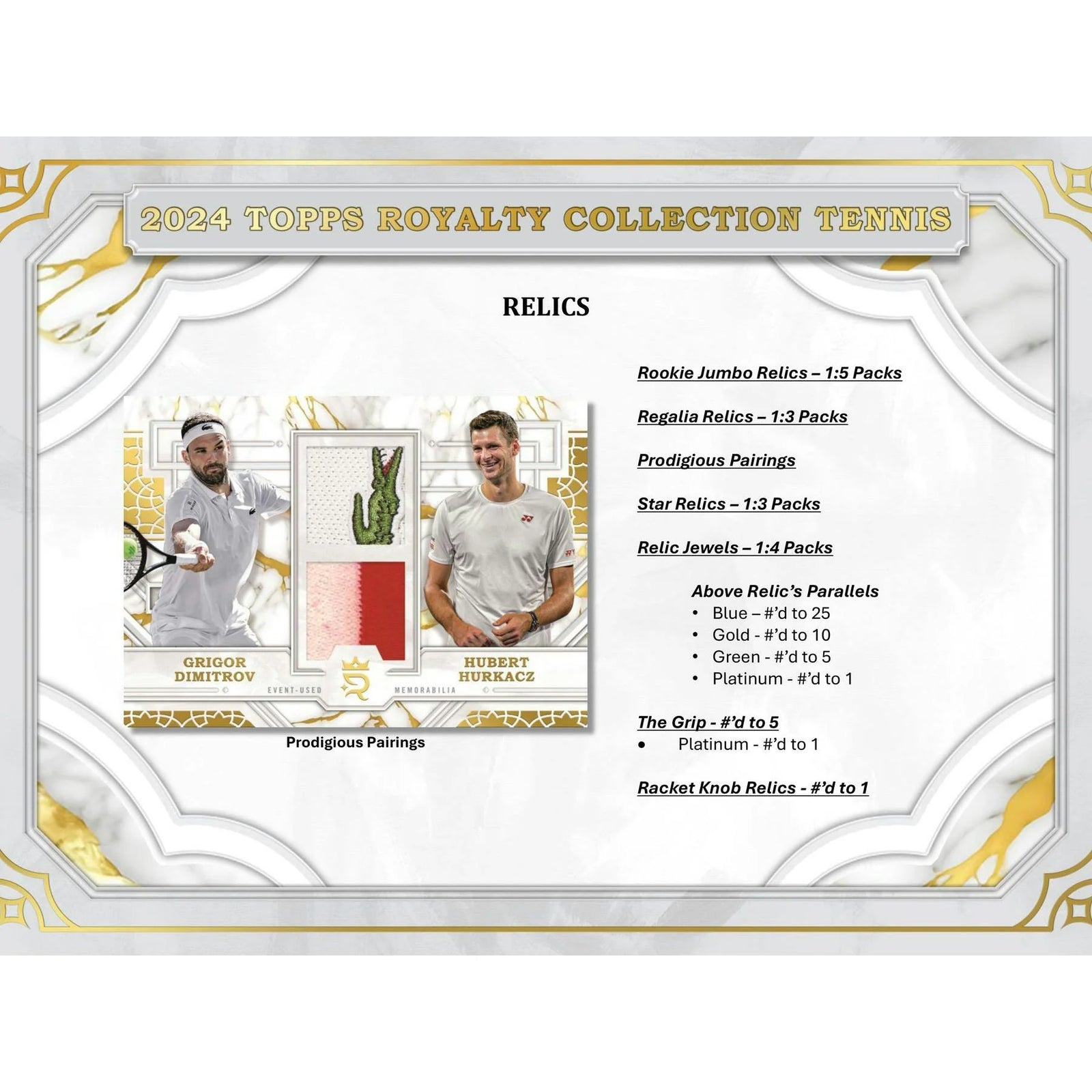 DRAFT - 2024 Topps Royalty Collection Tennis Hobby 4-Box Case