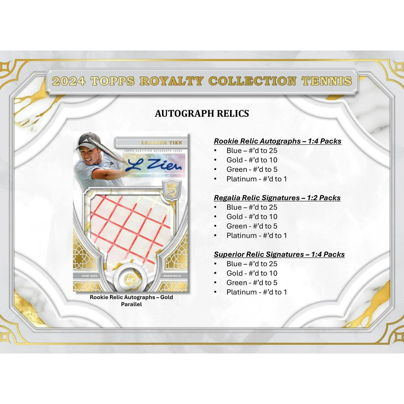 DRAFT - 2024 Topps Royalty Collection Tennis Hobby Box