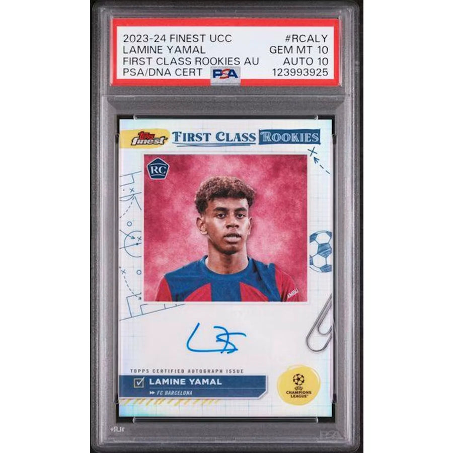 Lamine Yamal Signed 2023-24 Topps Finest First Class Rookies Card | PSA 10