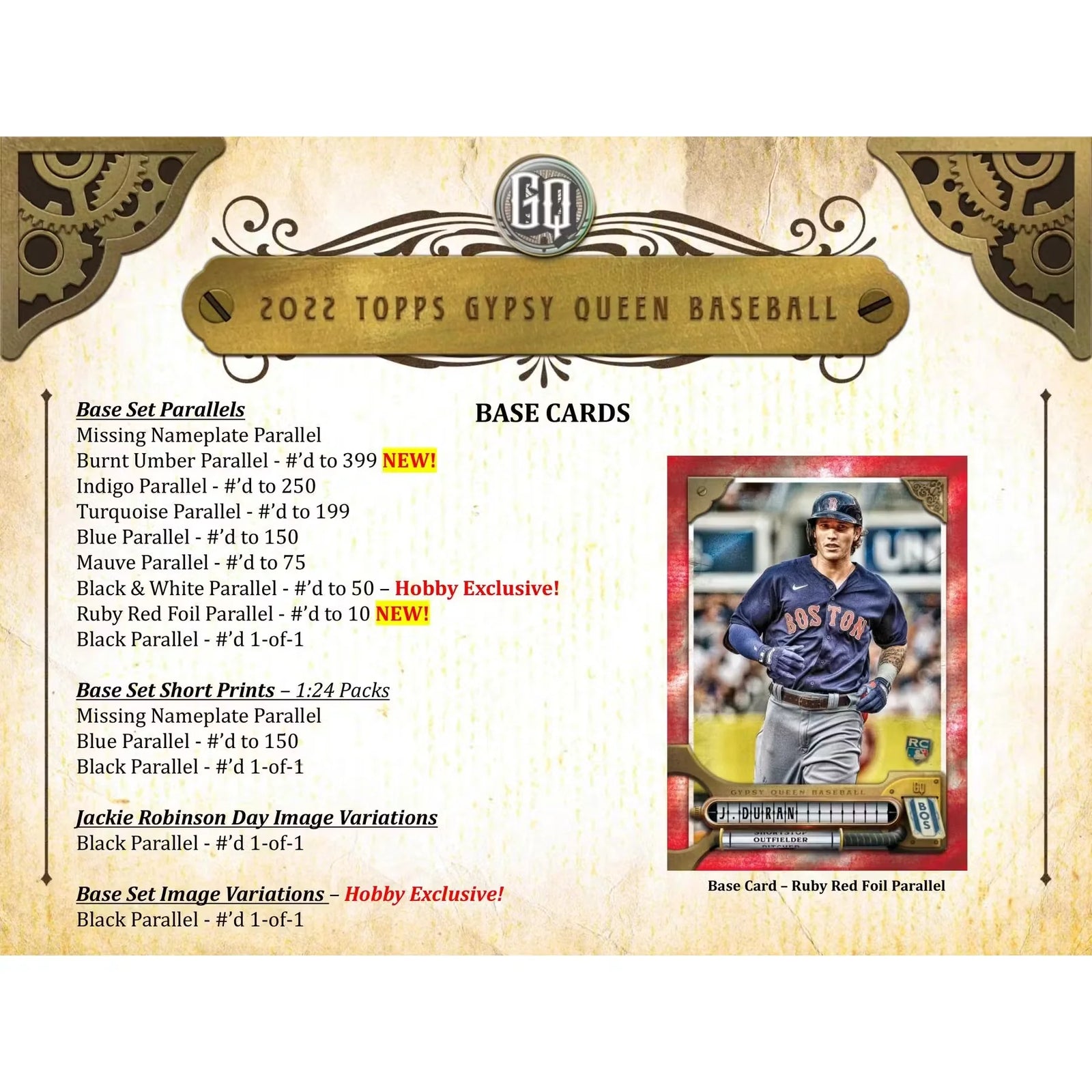 2022 Topps Gypsy Queen Baseball Hobby 10-Box Case (Ships Sealed Only) - D