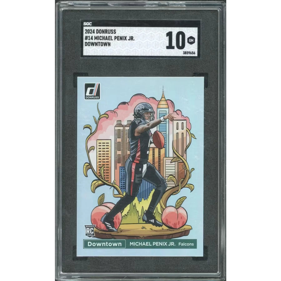 Michael Penix Jr. 2024 Panini Donruss Rookie Downtown | SGC 10