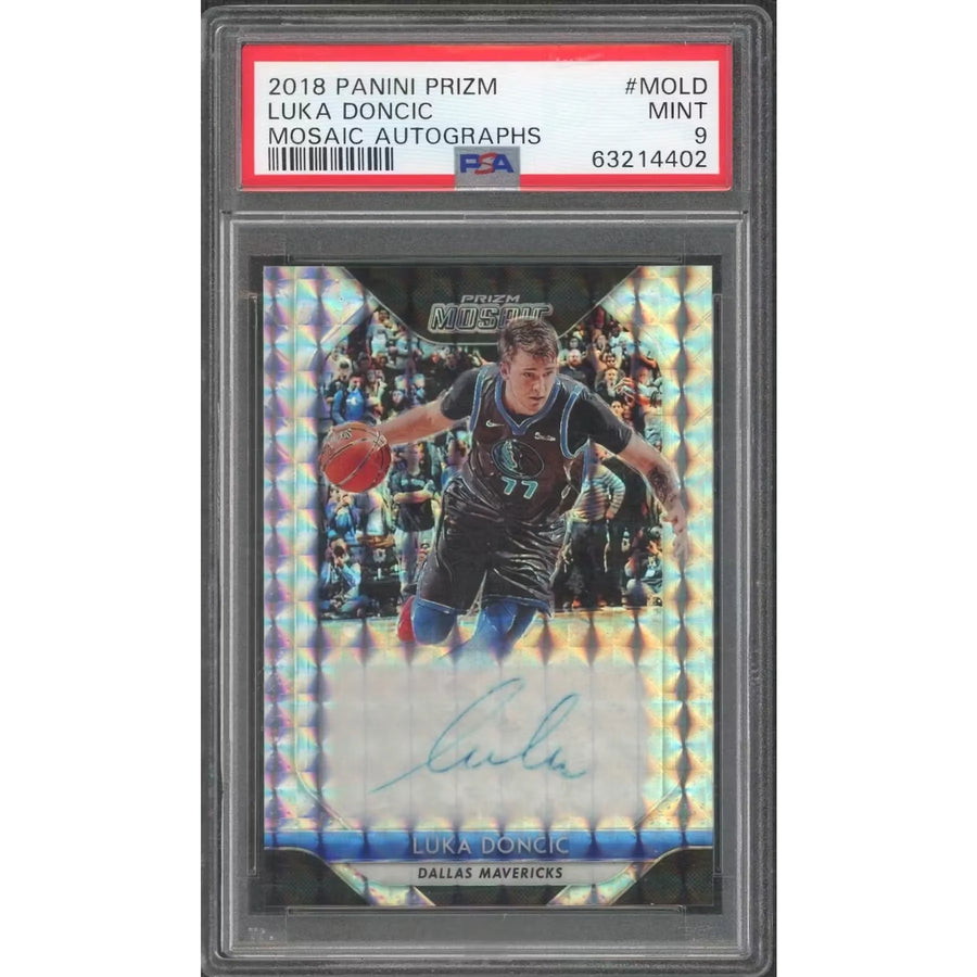 Luka Doncic 2018 Panini Prizm Mosaic Rookie Auto | PSA 9