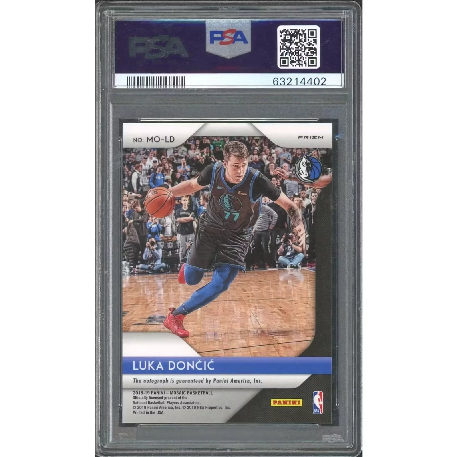 Luka Doncic 2018 Panini Prizm Mosaic Rookie Auto | PSA 9