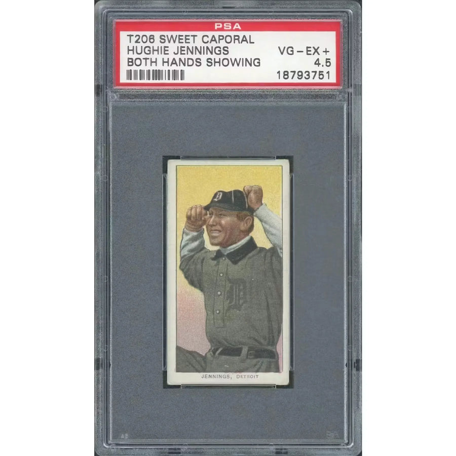 Hughie Jennings 1909-11 T206 Sweet Corporal Both Hands Showing | PSA 4.5