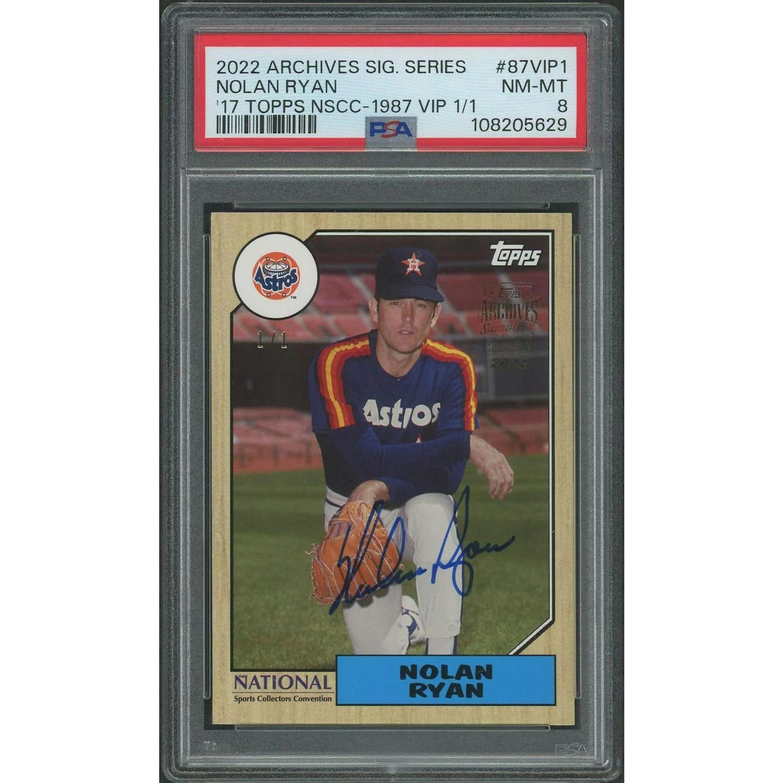 Nolan Ryan Signed 2022 Topps Archives #1 Card | PSA 8 NM-MT