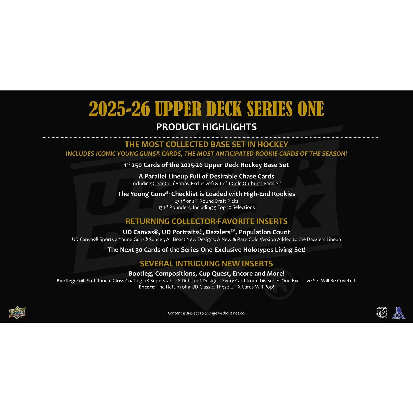 DRAFT - 2025-26 Upper Deck Series 1 Hockey Hobby Box | dacardworld:BV6J0WJ402