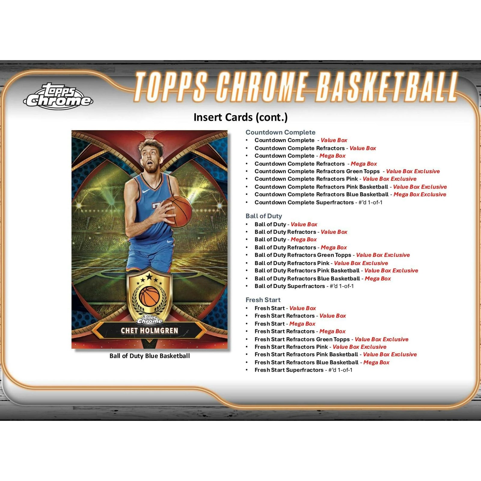 DRAFT - 2024/25 Topps Chrome Basketball Blaster Box