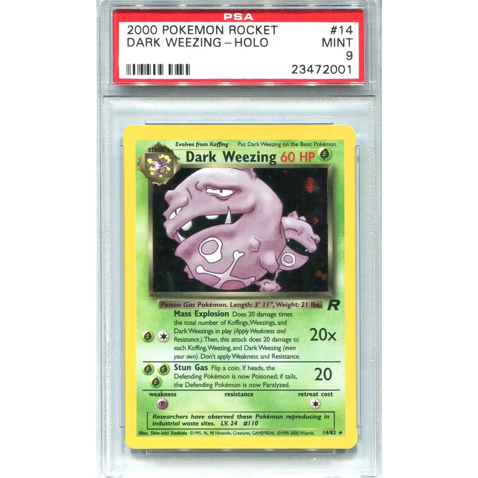 Pokemon Team Rocket Dark Weezing 14/82 | PSA 9