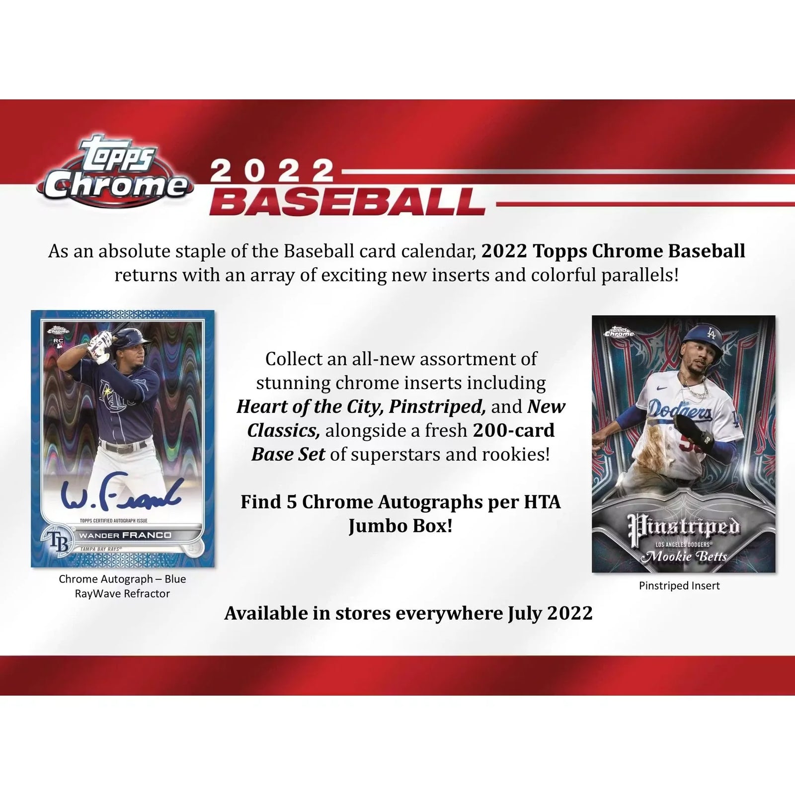 2022 Topps Chrome Baseball Hobby Jumbo 8 Box Case