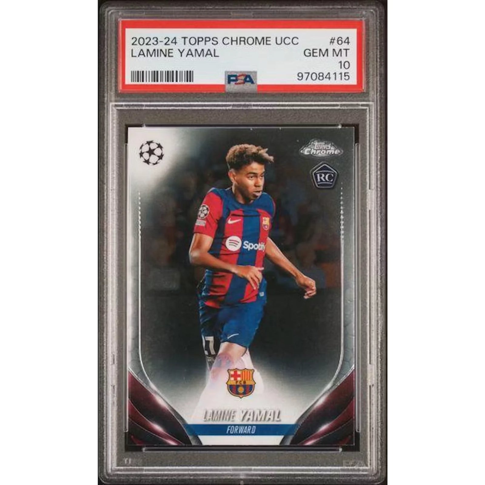 Lamine Yamal 2023-24 Topps Chrome UCC #64 | PSA 10