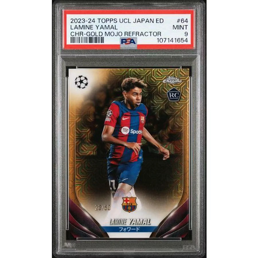Lamine Yamal 2023-24 Topps Chrome Gold Mojo Refractor/50 | PSA 9