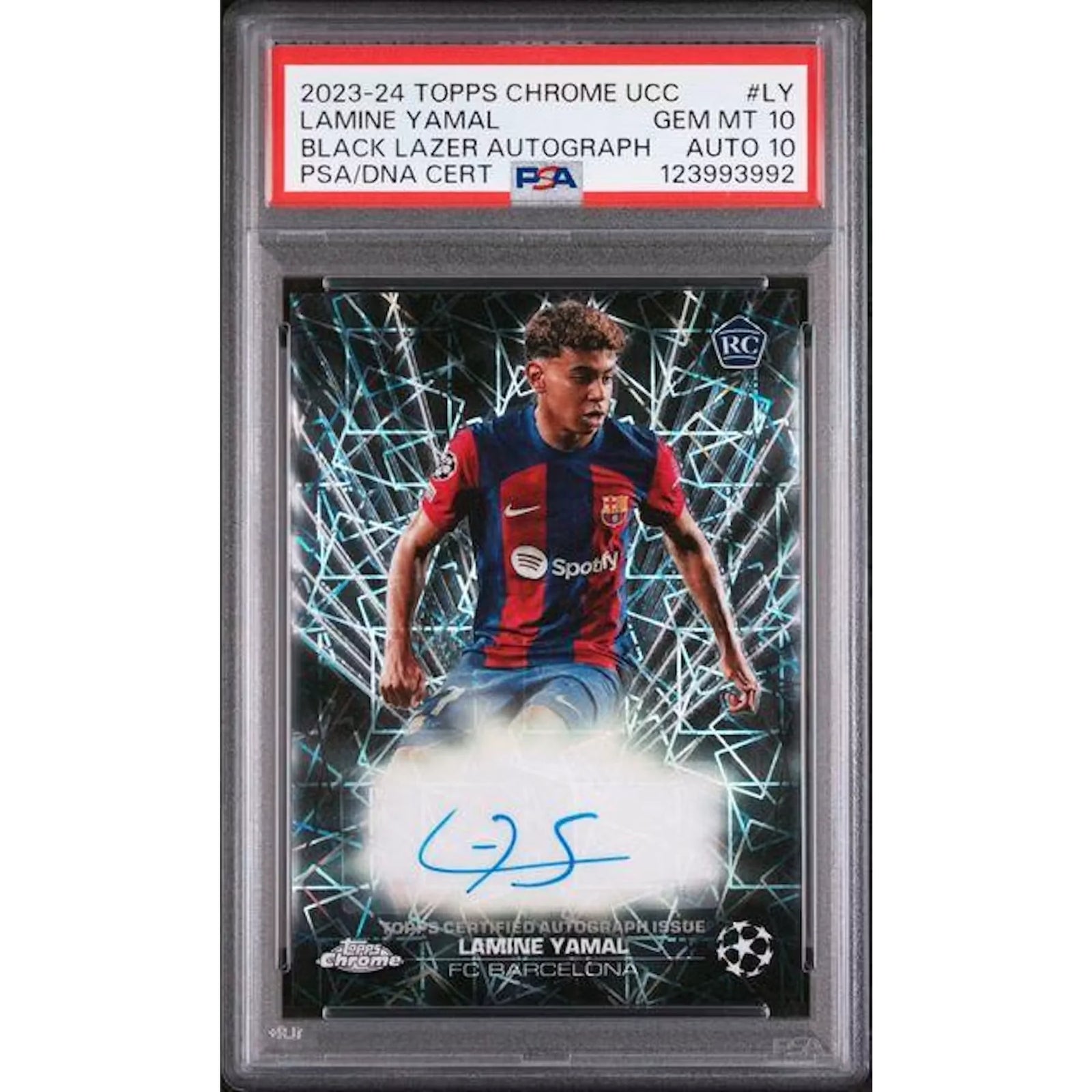 Lamine Yamal 2023-24 Topps Chrome Black Lazer Auto | PSA 10