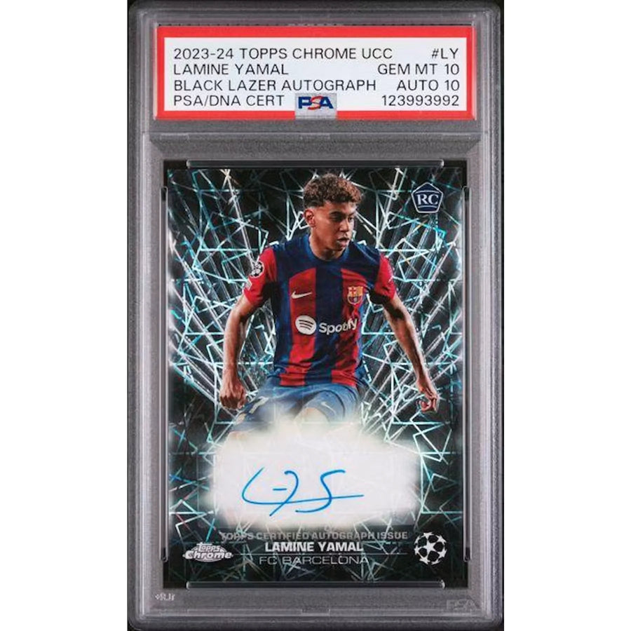 Lamine Yamal 2023-24 Topps Chrome Black Lazer Auto | PSA 10