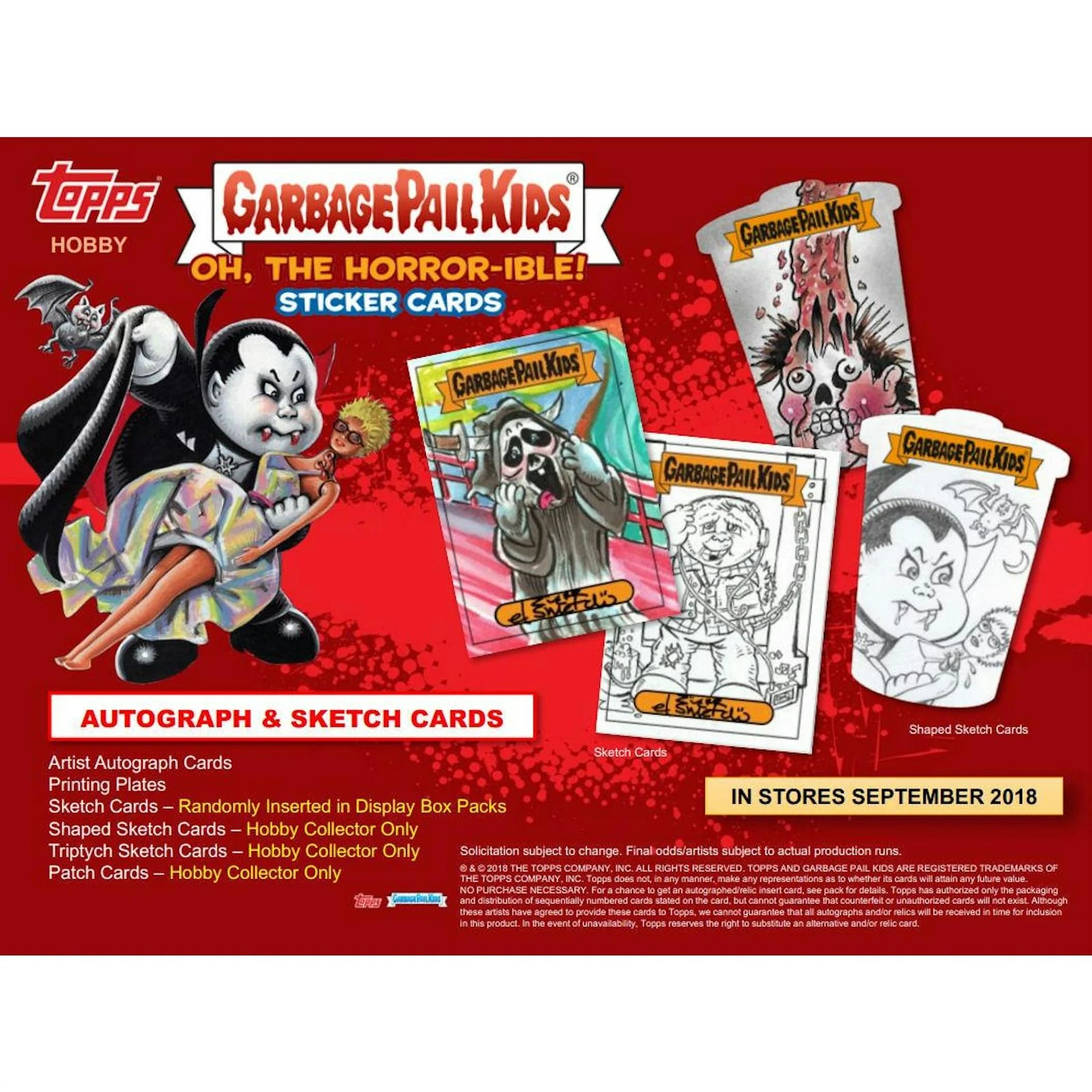 DRAFT - 2018 Topps Garbage Pail Kids Series 2 Oh, The Horror-ible Hobby Collector Edition Box