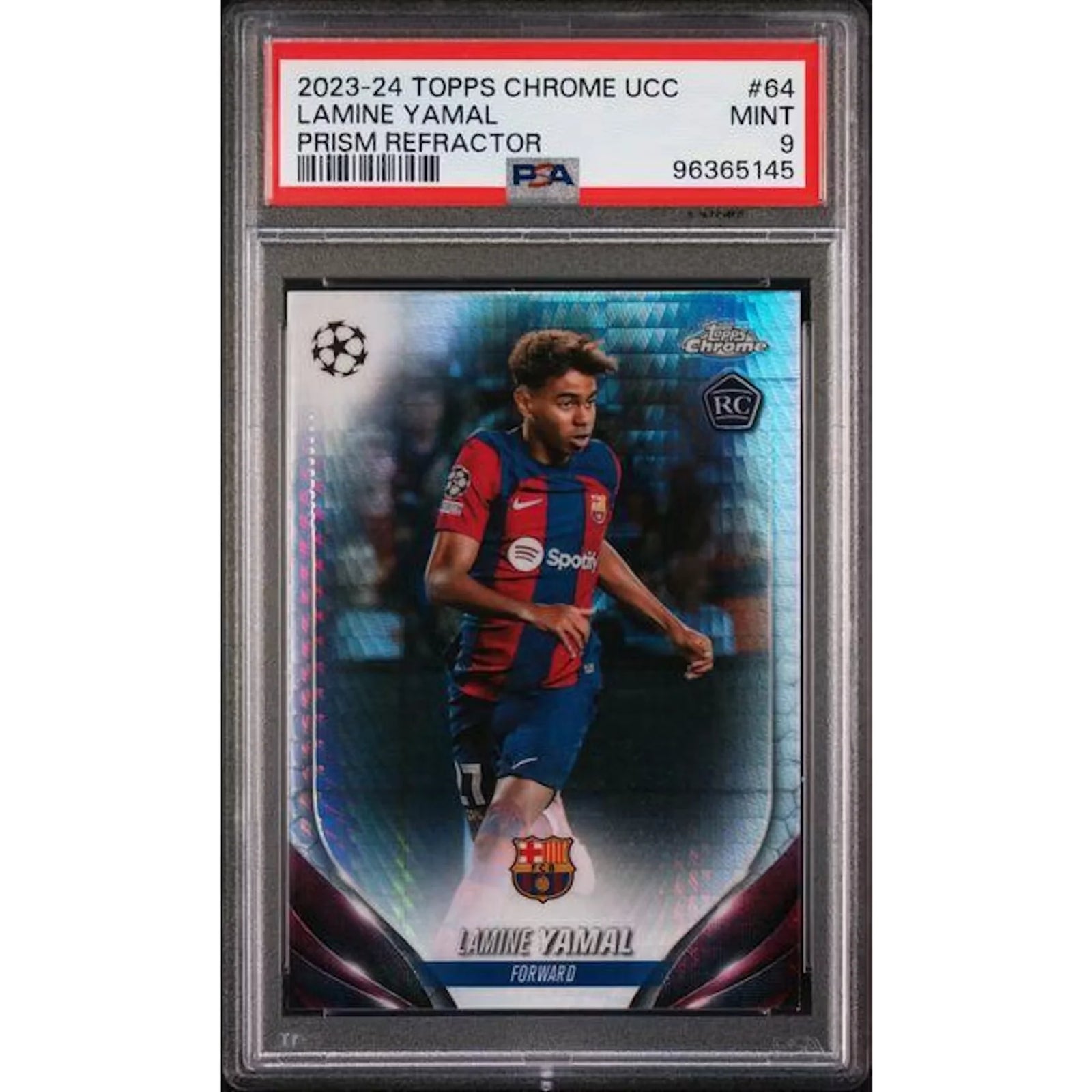 Lamine Yamal 2023-24 Topps Chrome Prism Refractor | PSA 9