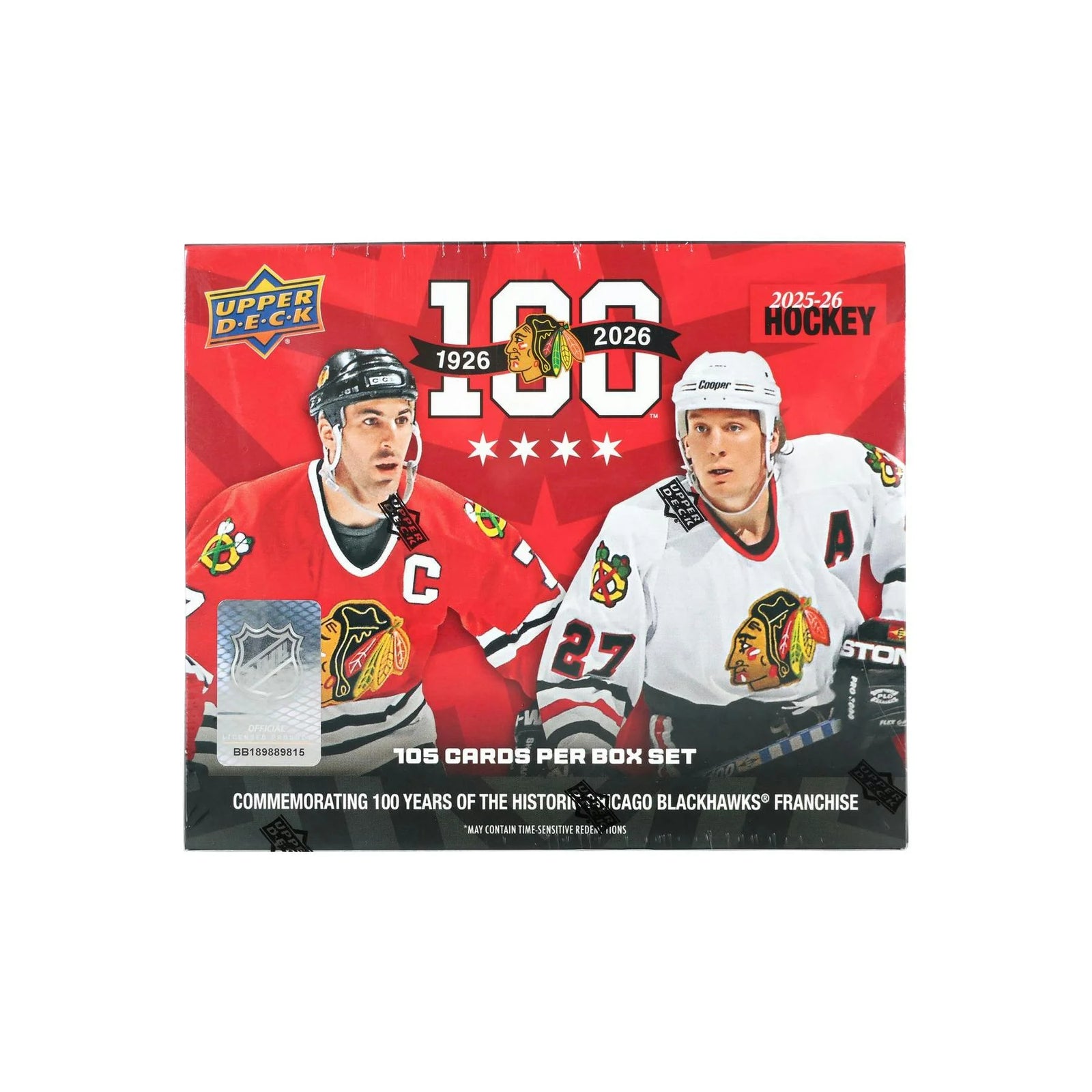 DRAFT - New 2025/26 Upper Deck Chicago Blackhawks Centennial Hockey Box 20-Set Case
