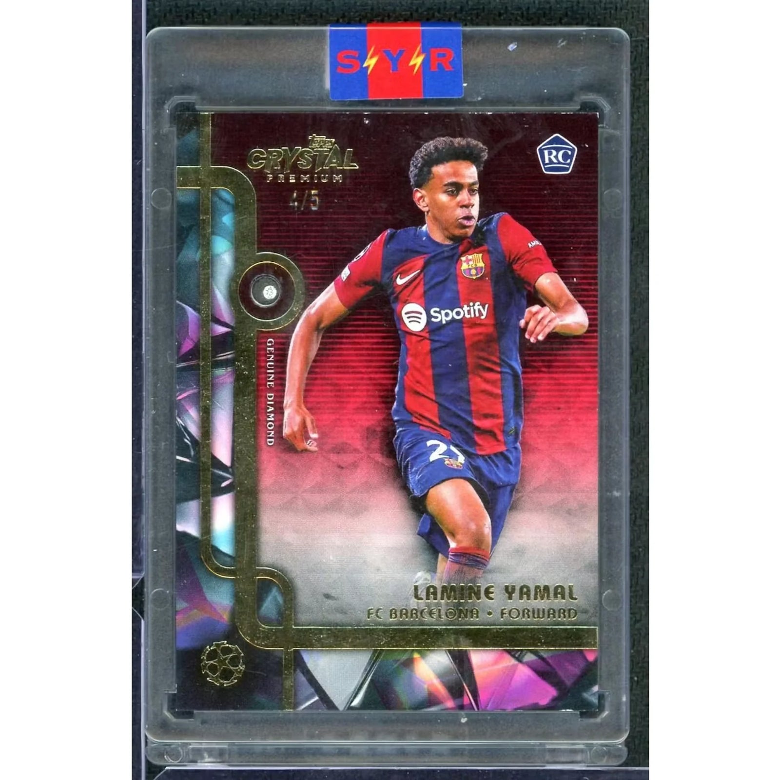Lamine Yamal 2023-24 Topps Crystal Premium Rookie Diamond Relic |/5