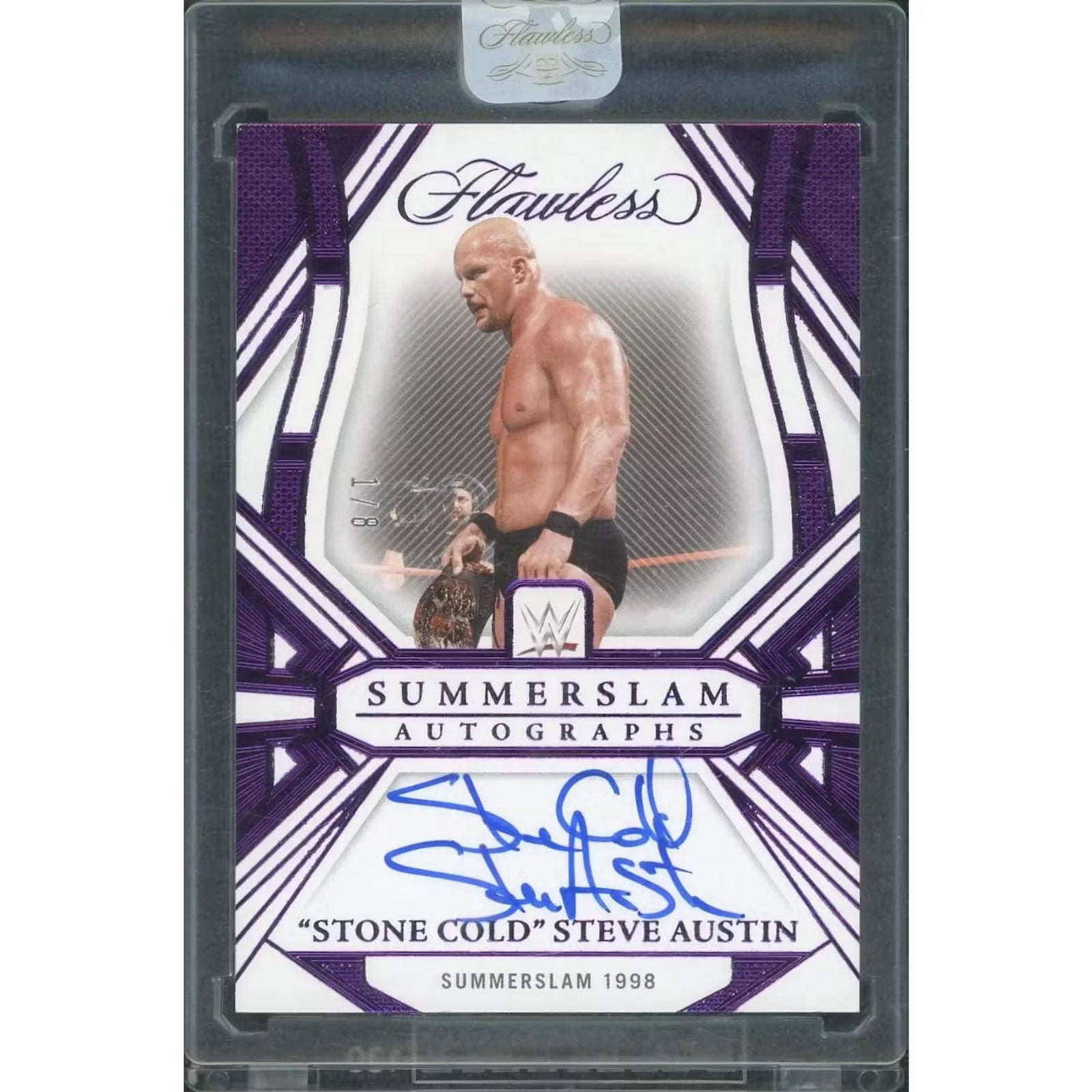 Stone Cold Steve Austin Signed 2024 Panini Flawless WWE Card | Summerslam Auto/8