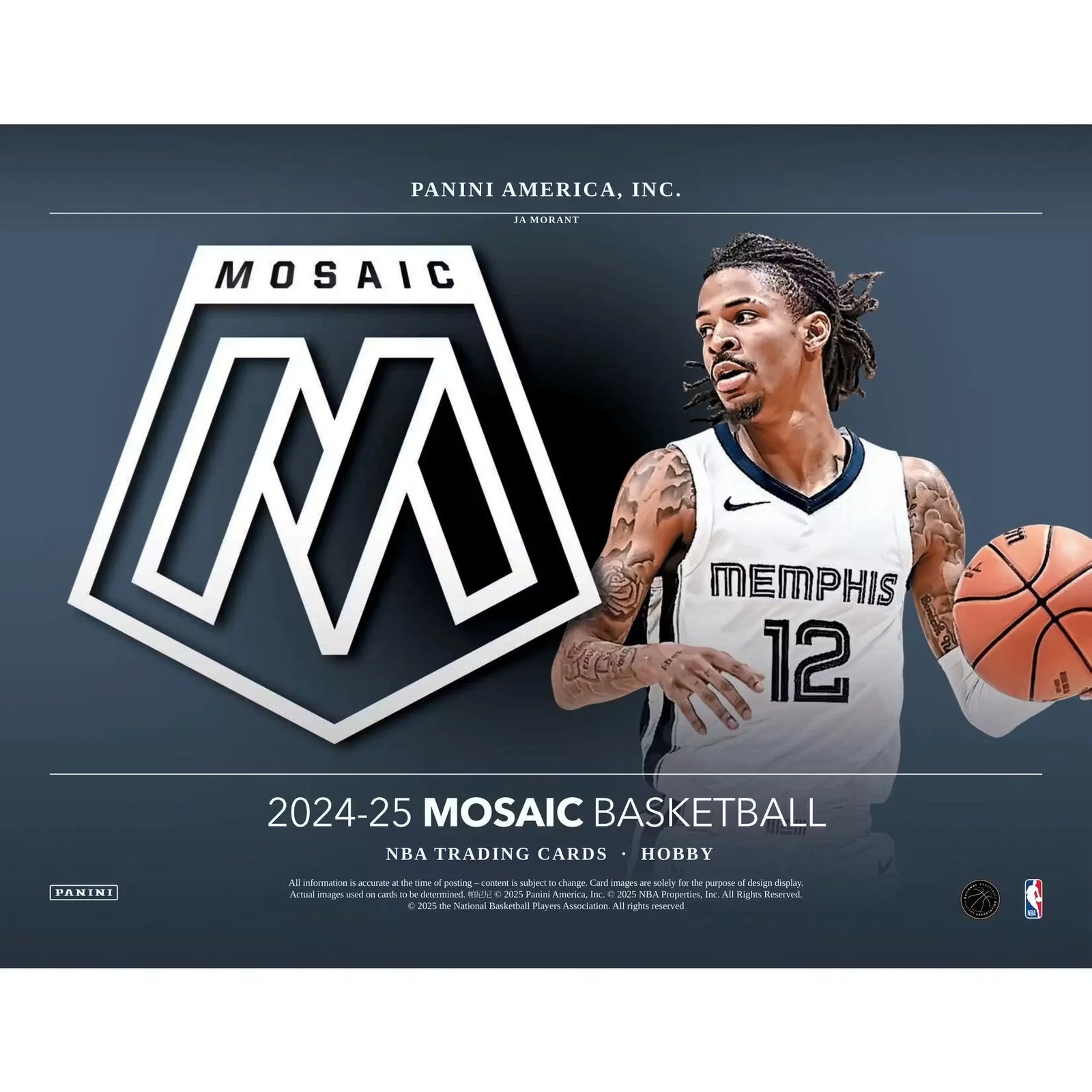 2024-25 Panini Mosaic Basketball Hobby 12-Box Case (Ships Sealed Only) - D