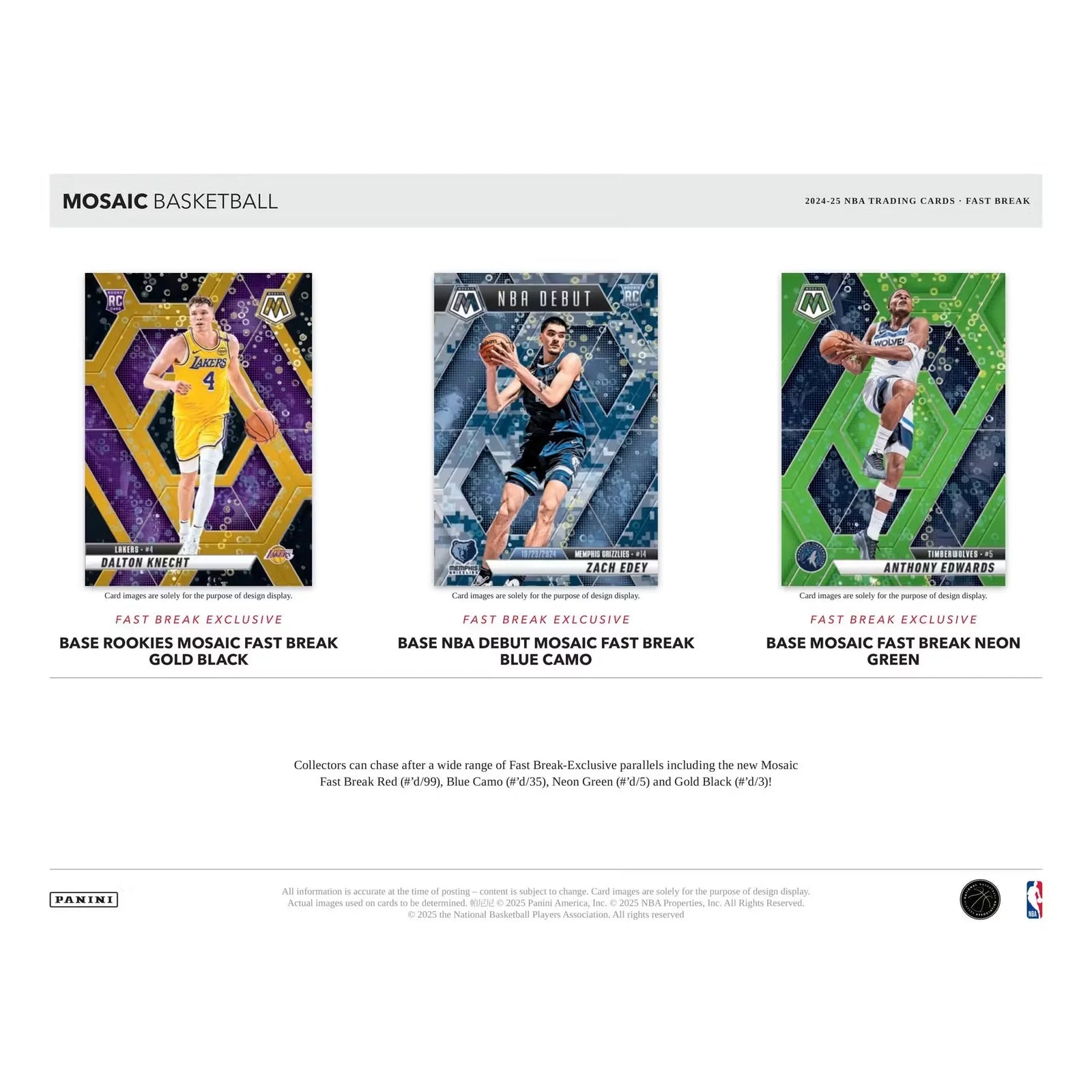 2024-25 Panini Mosaic Basketball Fast Break Box (Ships Sealed Only)