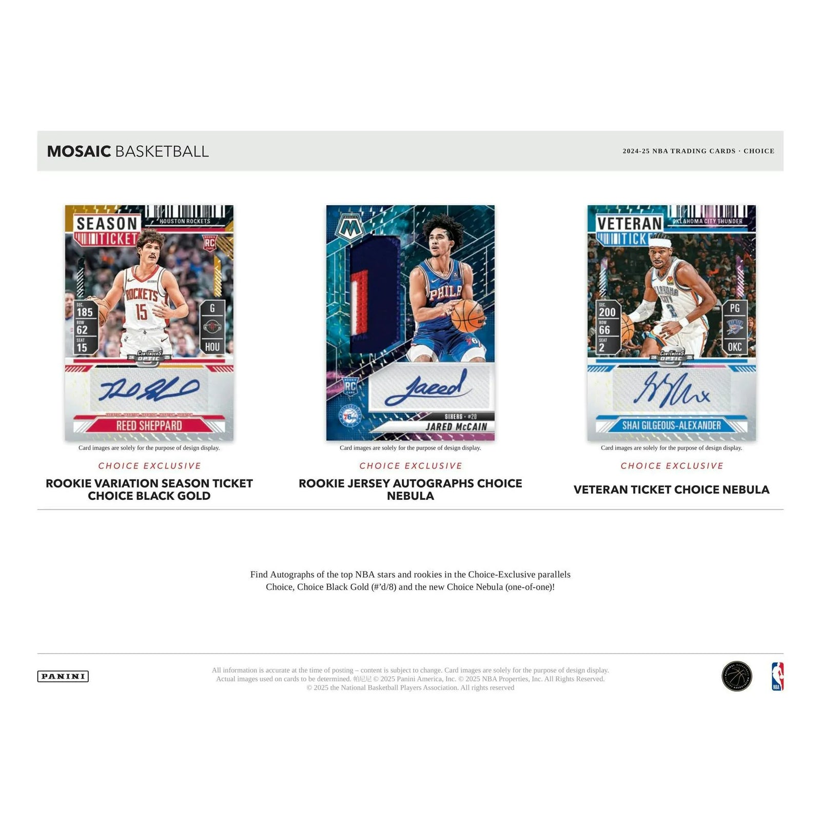 DRAFT - 2024/25 Panini Mosaic Basketball Choice Box | Hobby Release