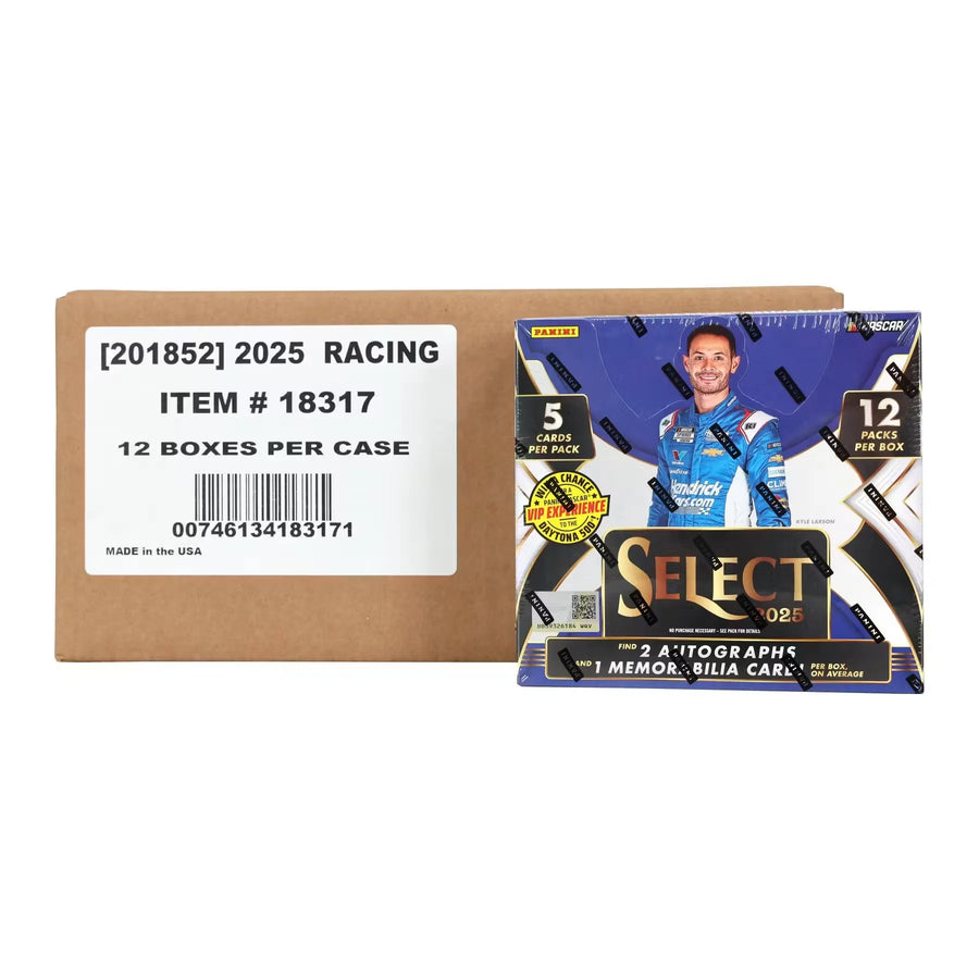 2025 Panini Select NASCAR Racing Hobby 12 Box Case