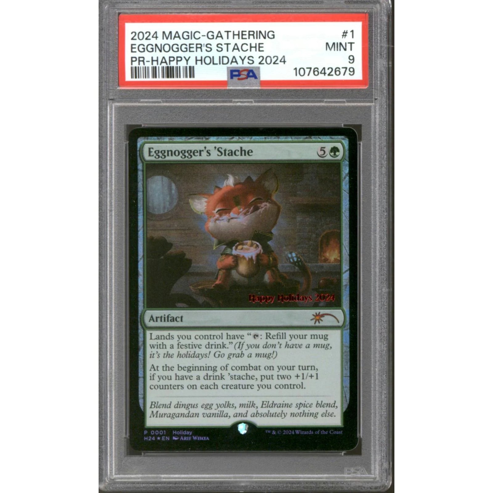 Magic the Gathering Holiday Promo Eggnogger's 'Stache | PSA 9 Near Mint