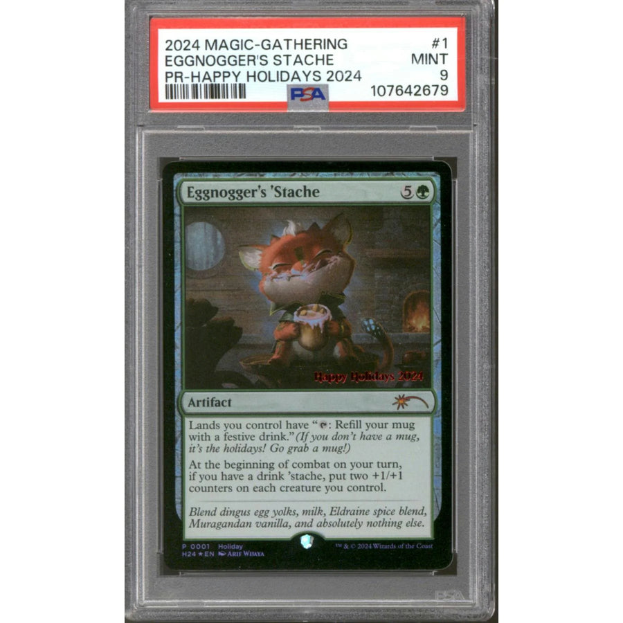 Magic the Gathering Holiday Promo Eggnogger's 'Stache | PSA 9 Near Mint