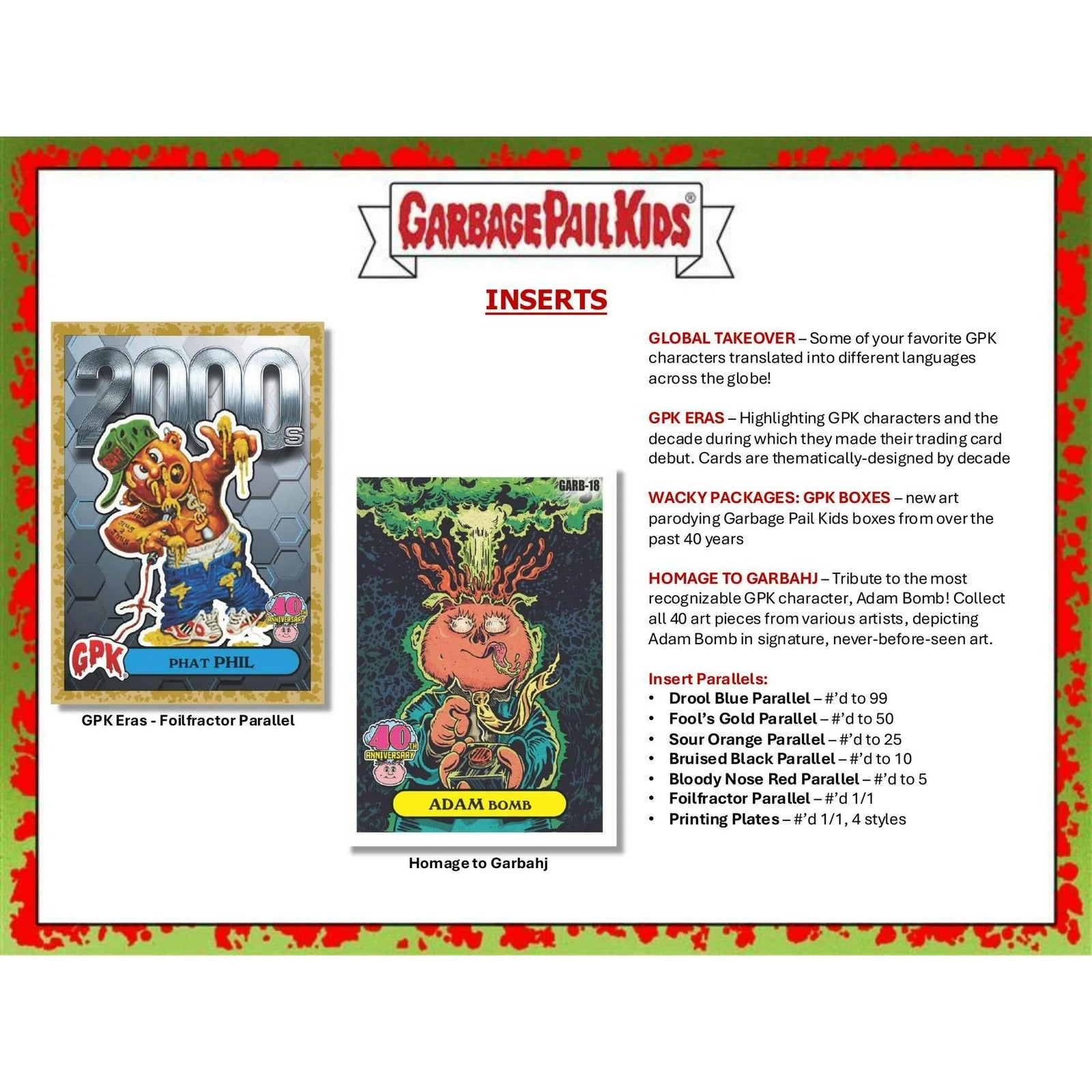 DRAFT - 2025 Topps Worst of Garbage Pail Kids 40th Anniversary Edition Hobby 10-Box Case