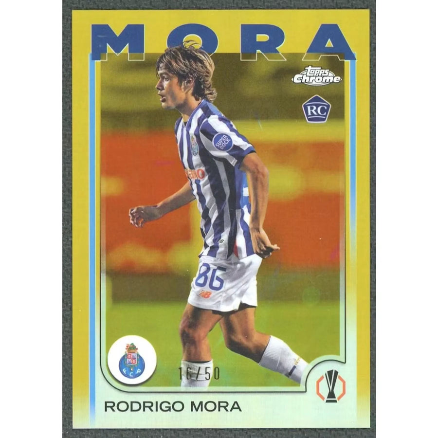 Rodrigo Mora 2024-25 Topps Chrome UEFA #137 Rookie Card | Gold/50