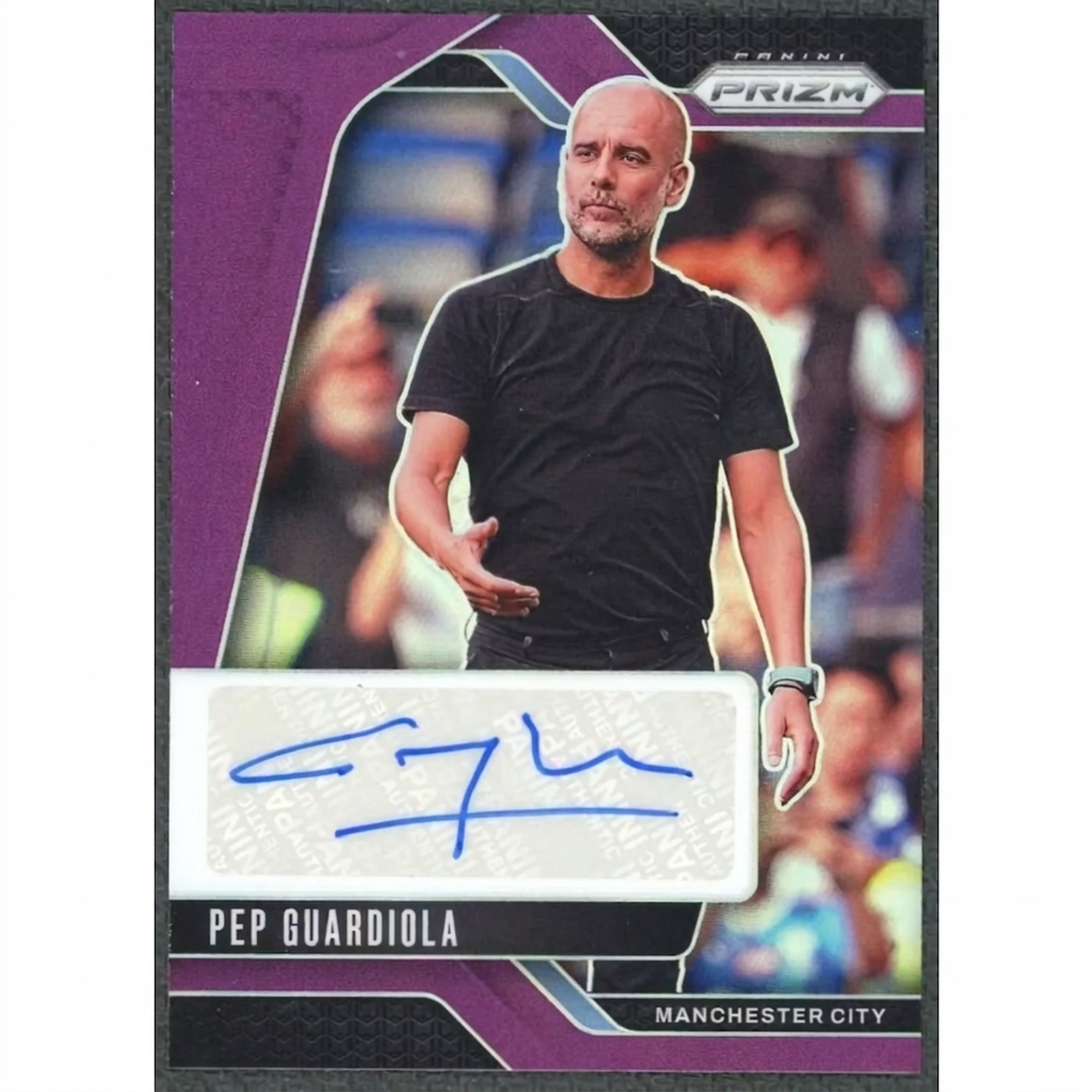 Pep Guardiola Signed 2024-25 Panini Prizm Card | Purple Auto/25