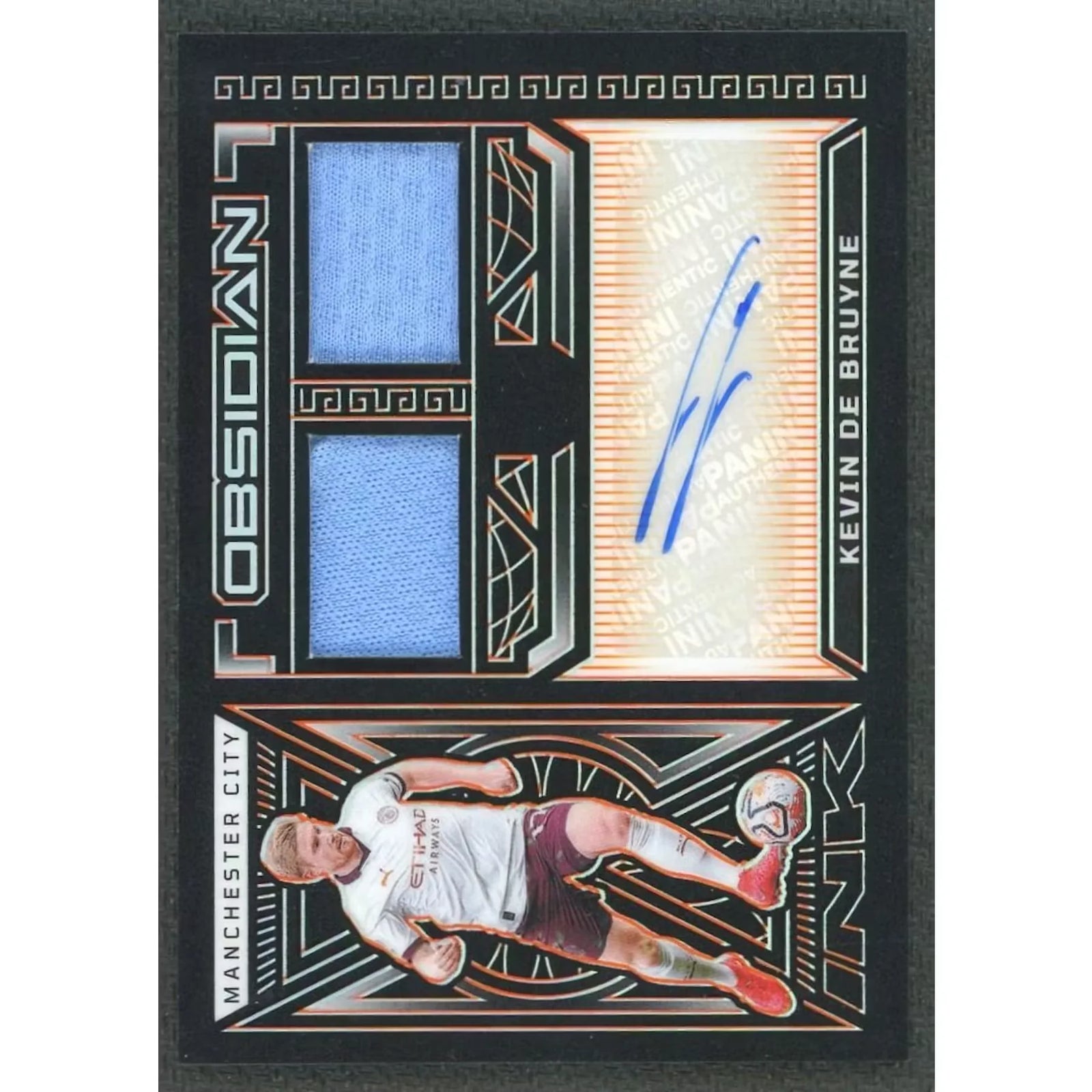 Kevin de Bruyne Signed 2023 Panini Obsidian Jersey Auto | Orange/25