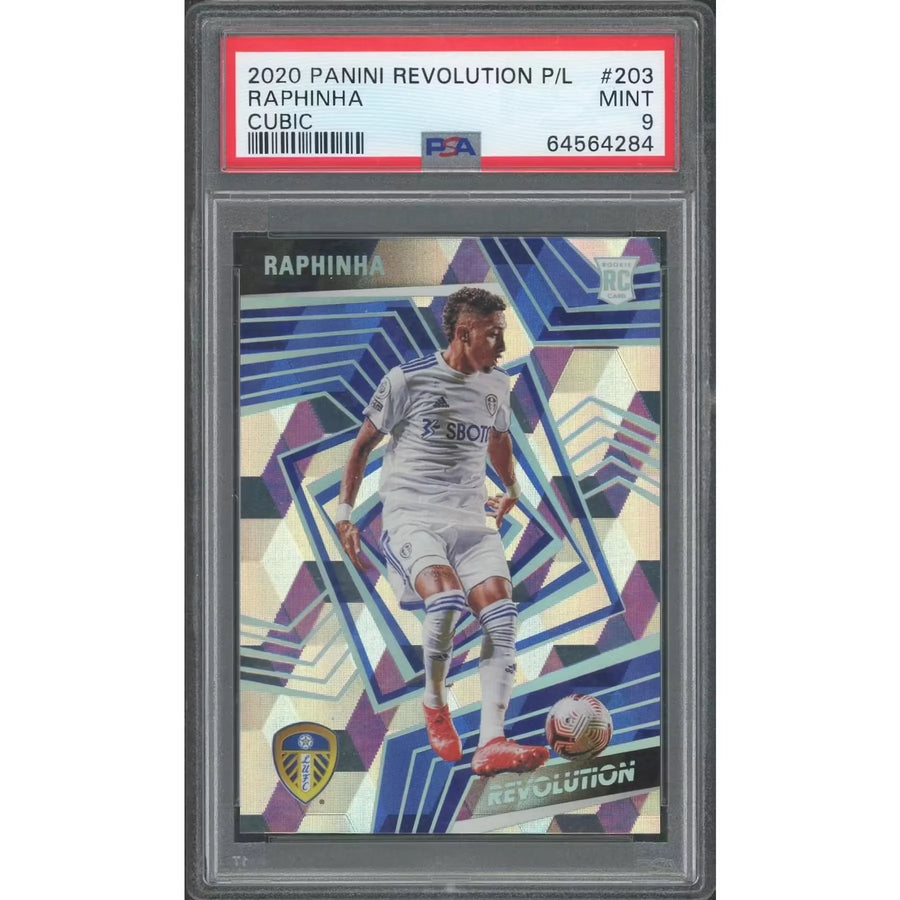 Raphinha 2020-21 Panini Revolution Rookie #203 Card | PSA 9 Cubic/25