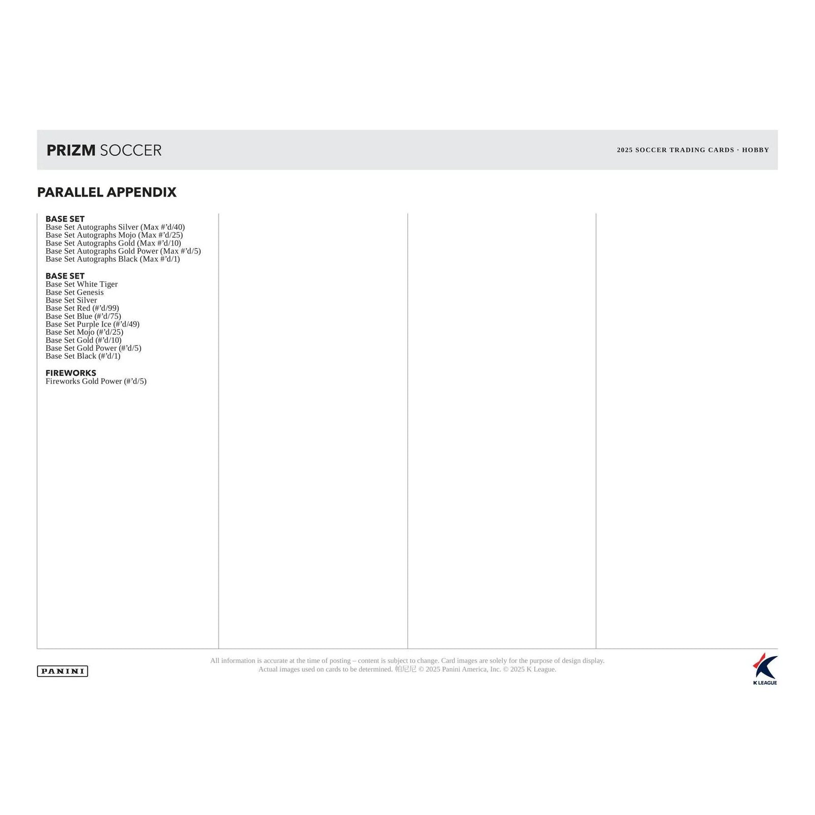 DRAFT - 2025 Panini Prizm K League Soccer Hobby Box