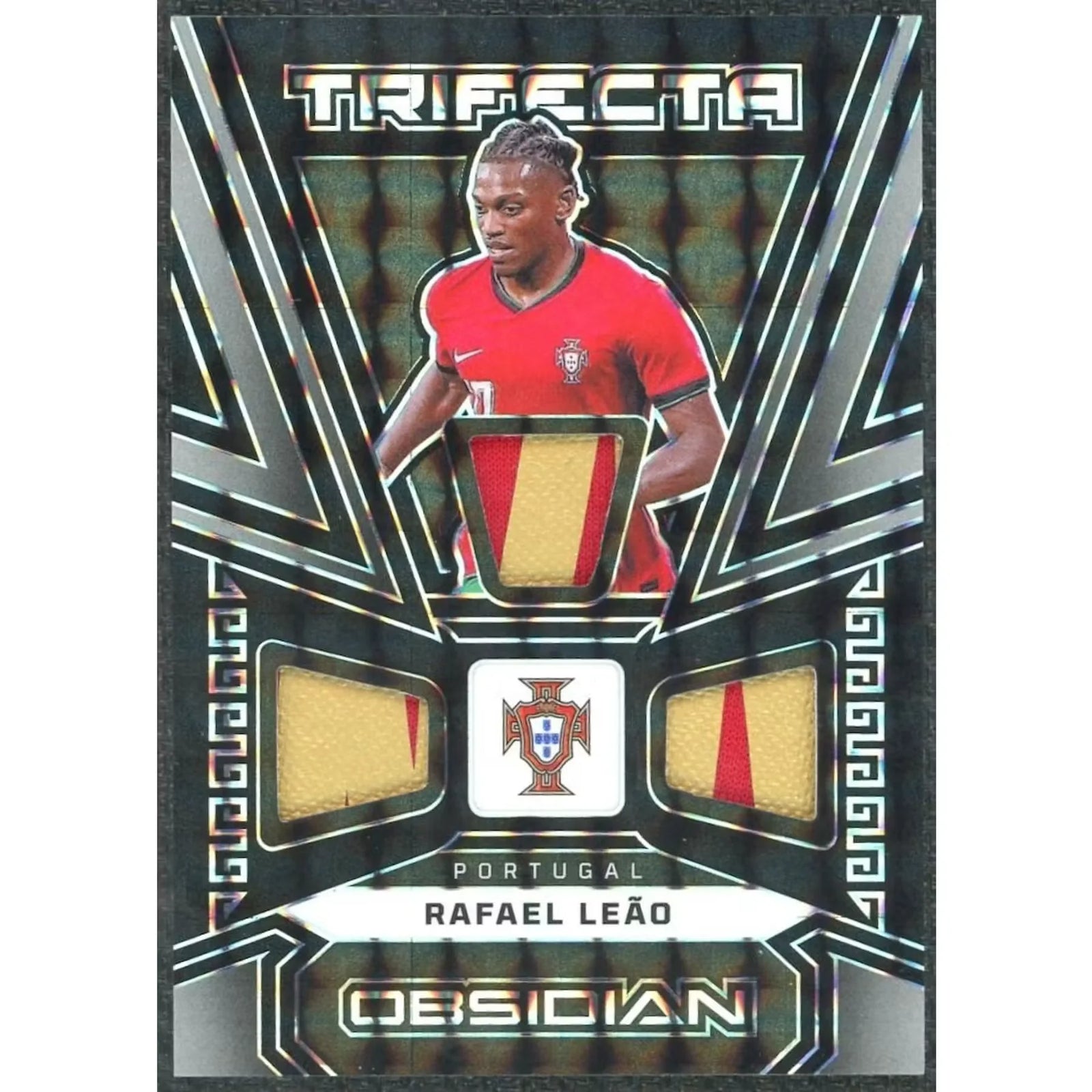 Rafael Leao 2023-24 Panini Obsidian Trifecta 1/1 Patch Card