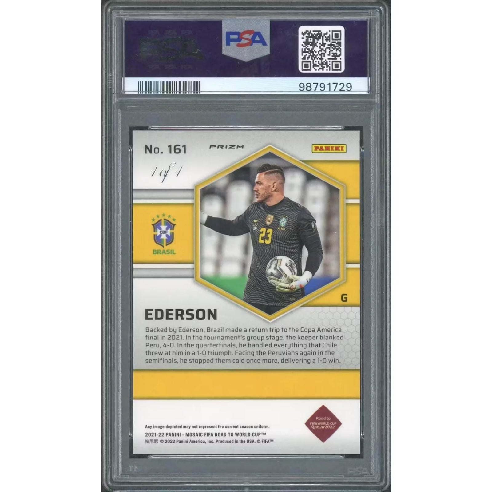Ederson Nebula 1/1 2021-22 Panini Mosaic Card | PSA 10 Graded