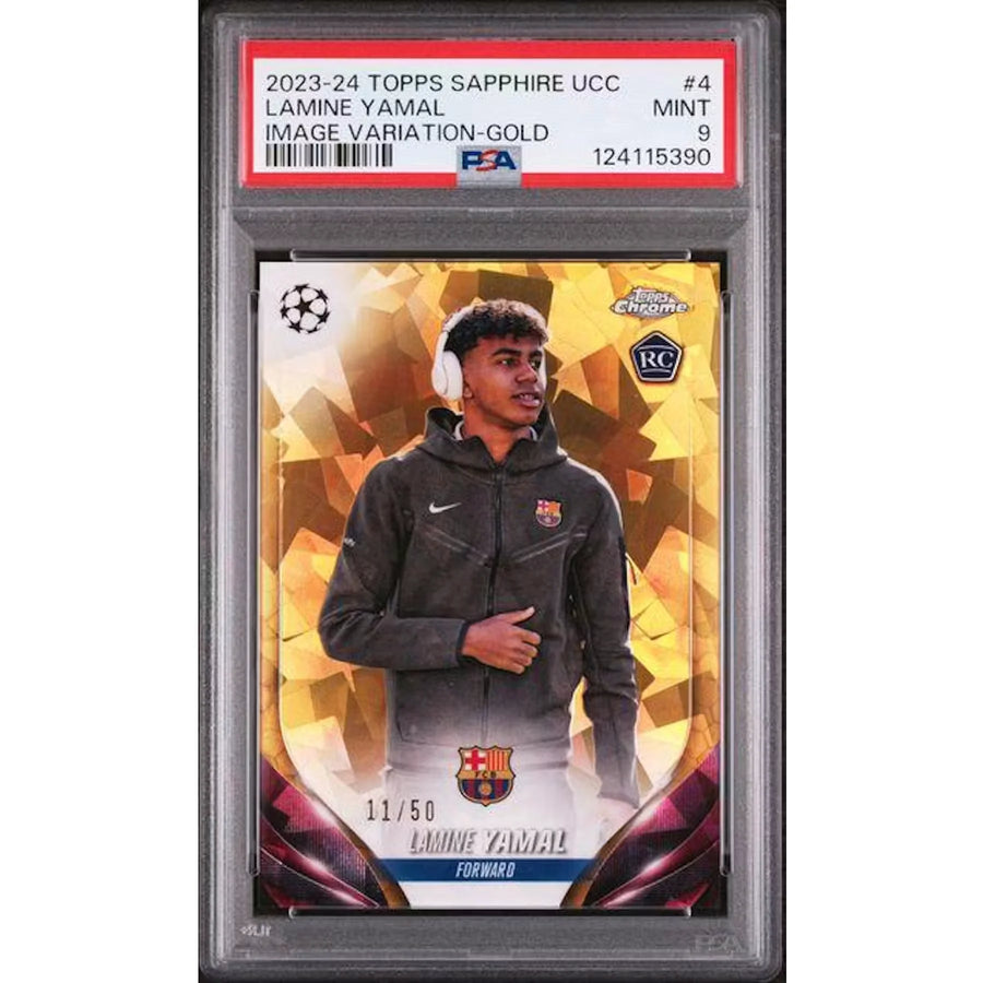 Lamine Yamal 2023-24 Topps Chrome Sapphire Gold Rookie Card | PSA 9