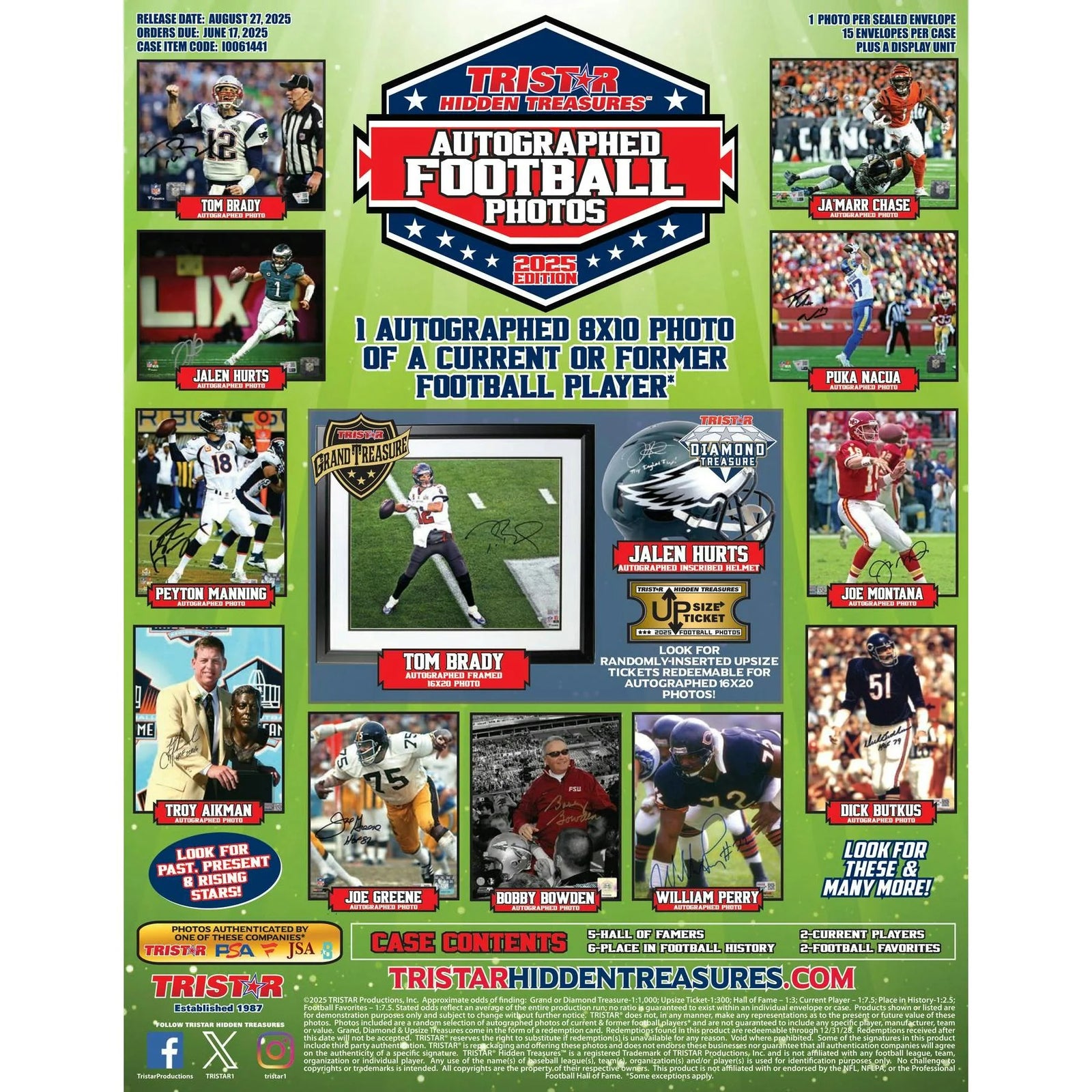 DRAFT - New 2025 TriStar Hidden Treasures Autographed Football Photos Hobby Box