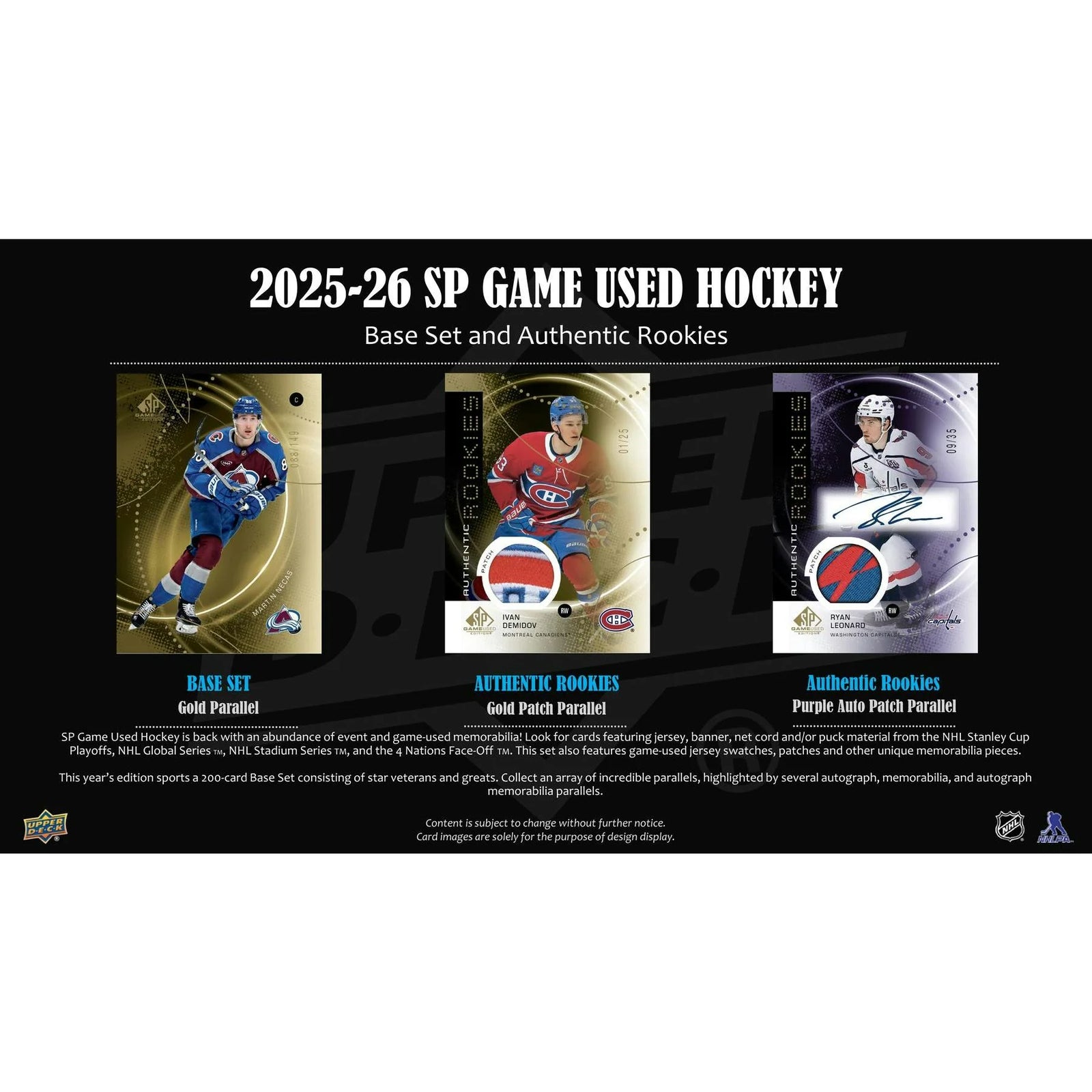 DRAFT - 2025/26 Upper Deck SP Game Used Hockey Hobby Box