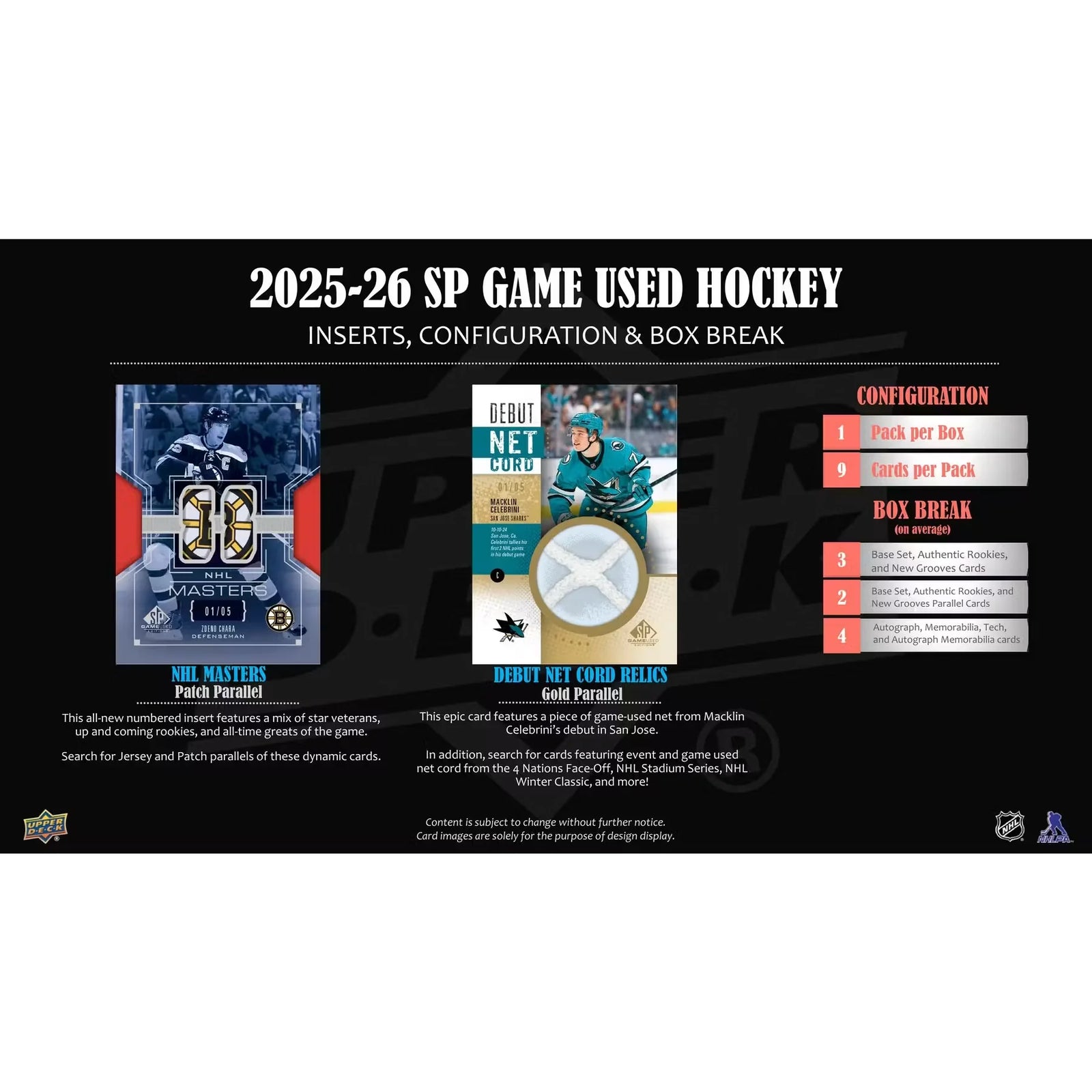 DRAFT - 2025/26 Upper Deck SP Game Used Hockey Hobby 20-Box Case