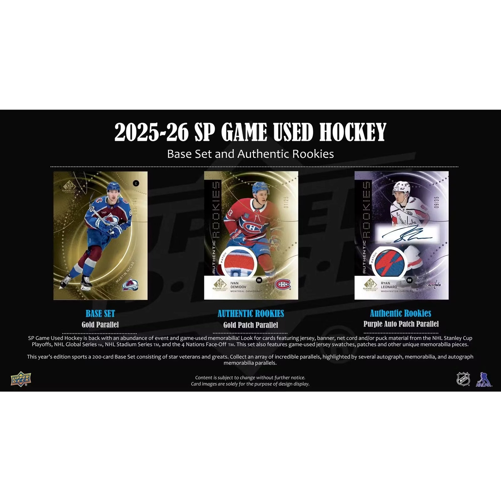 DRAFT - 2025/26 Upper Deck SP Game Used Hockey Hobby 20-Box Case