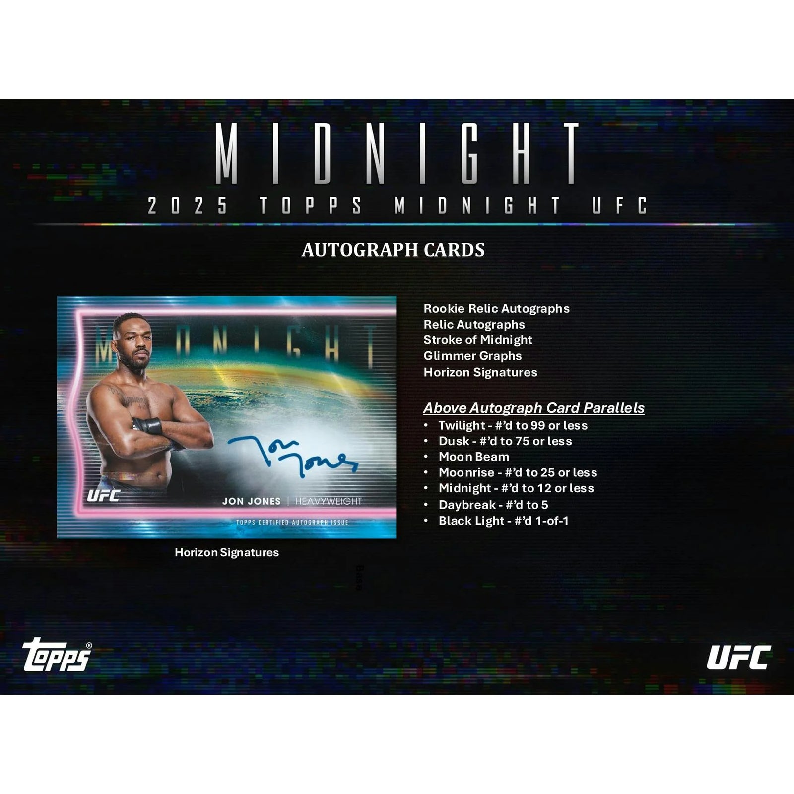 DRAFT - 2025 Topps Midnight UFC Hobby 8-Box Case | SKU BV840ZBJGO