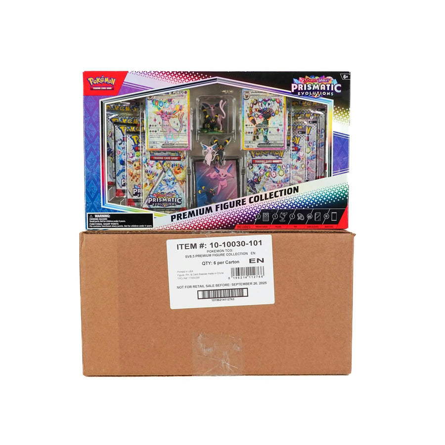 DRAFT - Pokemon Scarlet & Violet Prismatic Evolutions Premium Figure Collection | 6-Box Case