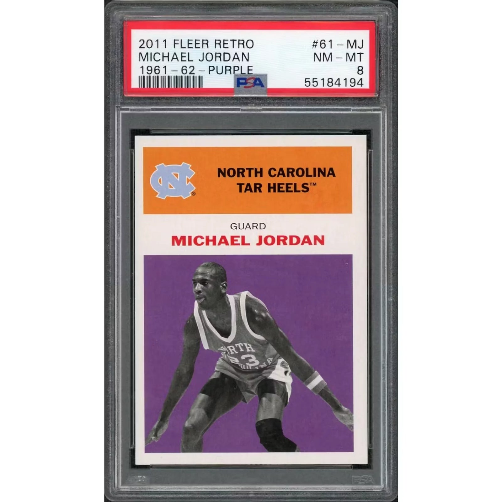Michael Jordan 1961-62 2011 Fleer Retro Card | PSA 8