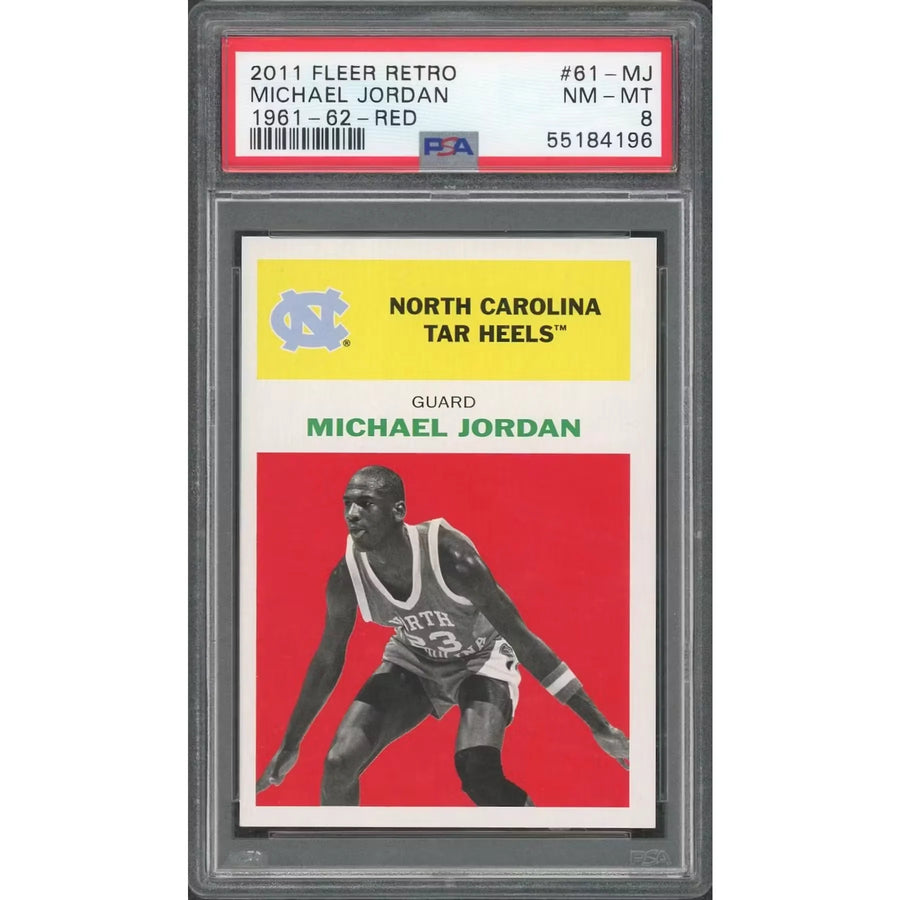 Michael Jordan 1961-62 Red 2011 Fleer Retro Card | PSA 8