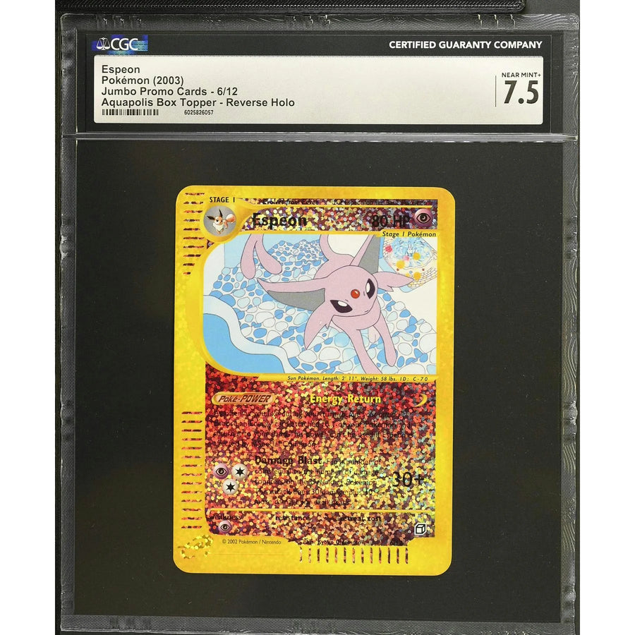 DRAFT - Pokemon Aquapolis Reverse Holo Espeon 6/12 Box Topper | CGC 7.5